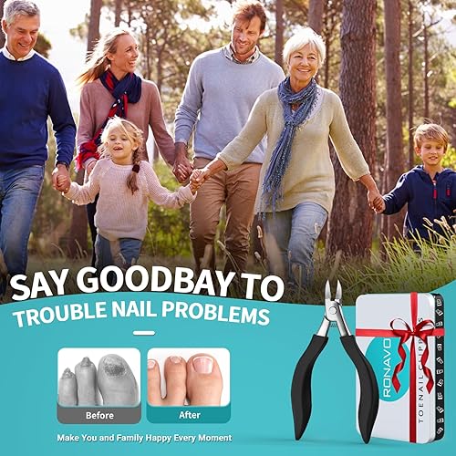 Miniatura 5 de RONAVO Cortaúñas  Tratamiento de uñas encarnadas y cortaúñas para uñas gruesas  Cortauñas profesional resistente para hombres y ancianos, tijeras