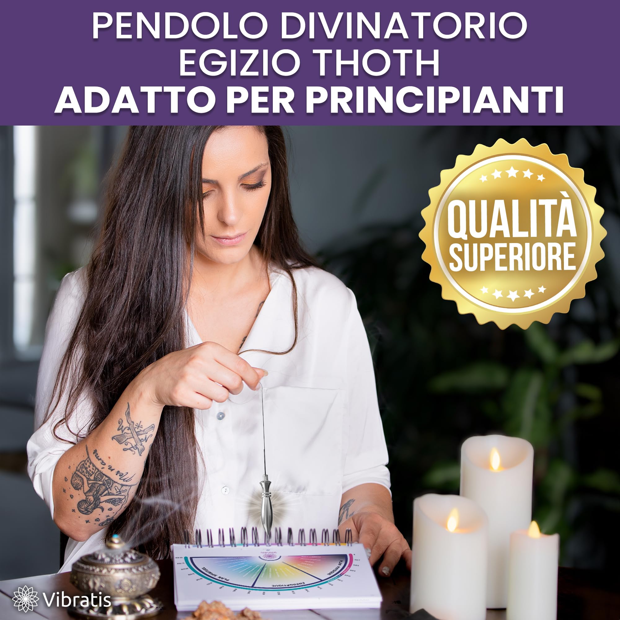 Vibratis Bacchette da Rabdomante Professionali Modello Premium & Pendolo Egizio Divinatorio - Pacchetto Ideale per Iniziare la Radioestesia