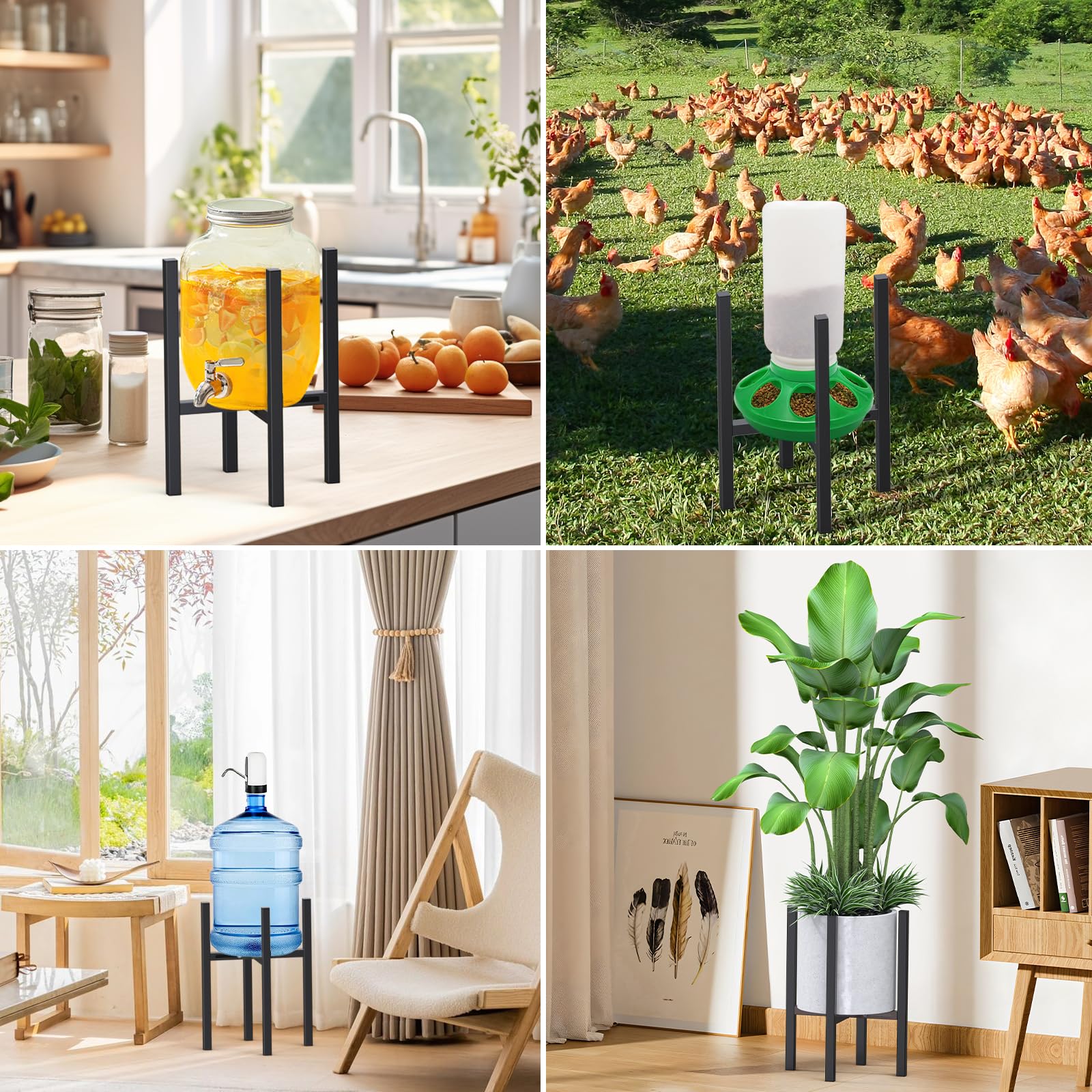 STLOVe Support à Plantes en Métal Dans Un Style Simple Convient aux Intérieurs/Extérieurs, Largeur Réglable Jardin Étagère à Fleurs, Balcons Tabouret Plante-1Pcs(Sauf pour Les Plante et Pots Fleur)