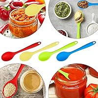 Vista 6 de 4 cucharas de mezcla para cocinar, cuchara pequeña de silicona antiadherente resistente al calor de 8 pulgadas para servir, agitar, hornear