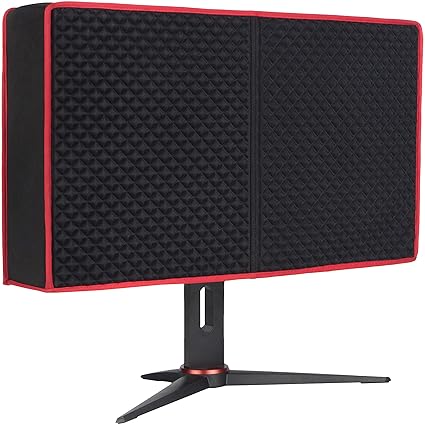 Jubmach Premium Gaming Monitor Cover | 27 Inch | Dust, Water & Cat Resistant Red & Black Monitor Covers for Desktops Gaming PC Computer Monitor Dust Cover Decor Size 27 inch