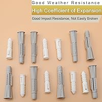 Vista 5 de Kit surtido de tornillos de madera de alta dureza y anclajes de pared de plástico, 203 tornillos de cabeza plana Phillips de 1/2 a 1-1/2 pulgadas