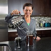 Vista 9 de Cafetera de prensa francesa, 34 onzas, 8 tazas, cuchara de clip y 2 filtros adicionales incluidos Divlor