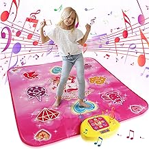 Euakee Tappeto da Ballo per Bambini 3-12 Anni, Tappetino da Ballo con 5 modalità di Gioco e 3 Livelli di Sfida, Tappeto Musicale con Luci LED, Regali per Ragazze dai 3 4 5 6 7 8 9 10 11 12+ Anni