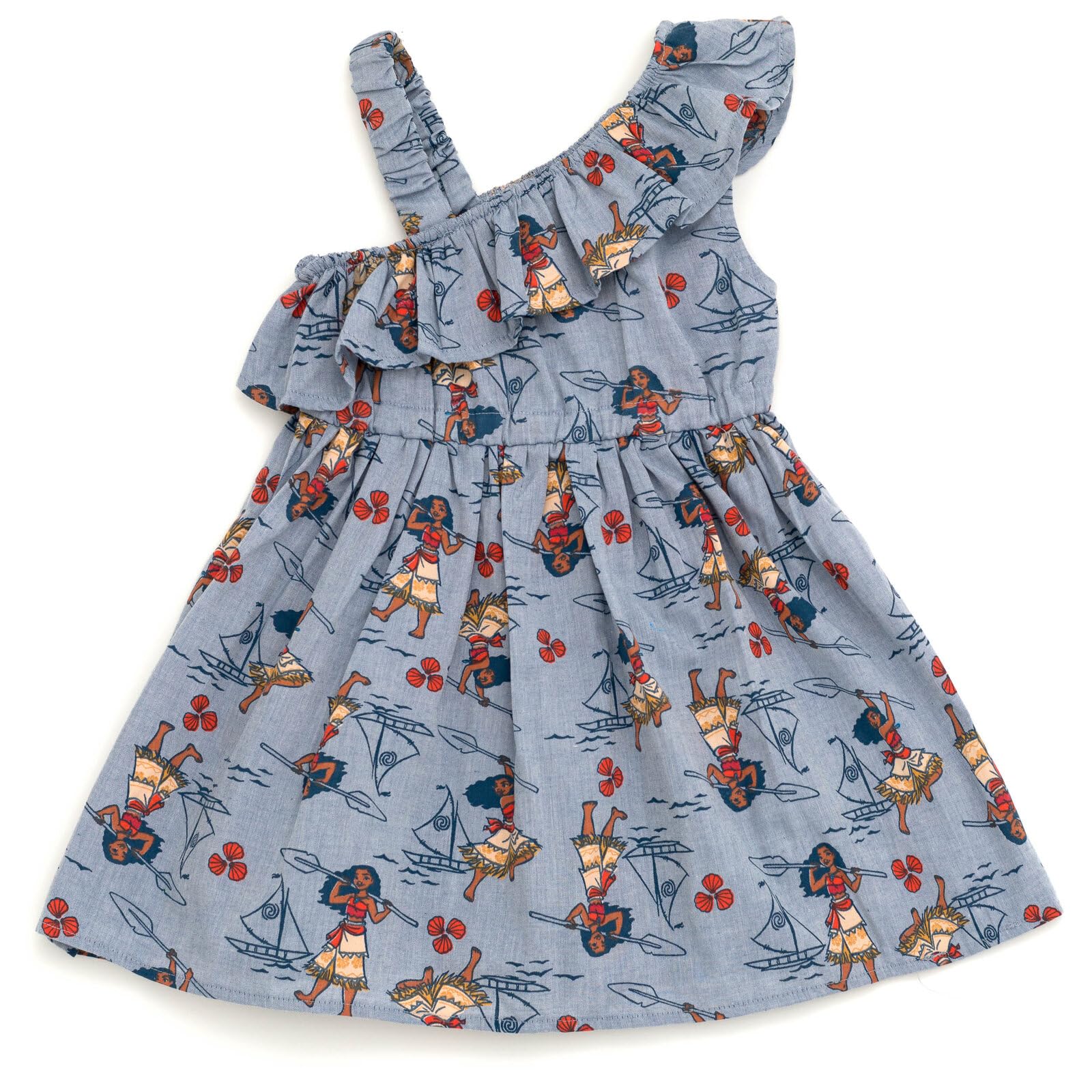 Disney Floral Chambray Skater Dress Newborn to Big Kid Sizes (0-3 Months - 14-16)