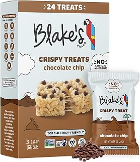 Blake’s Seed Based Crispy Treats – Chocolate Chip (24 Count), Nut Free, Gluten Free, Dairy Free & Vegan, Healthy Snacks for Kids or Adults, School Safe, Low Calorie Soy Free Snack