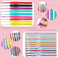 Vista 6 de Aeelike Kits de aprendizaje de ganchillo para principiantes, kit de inicio de ganchillo con todo, hilo acrílico de 1093 yardas para ganchillo, juego