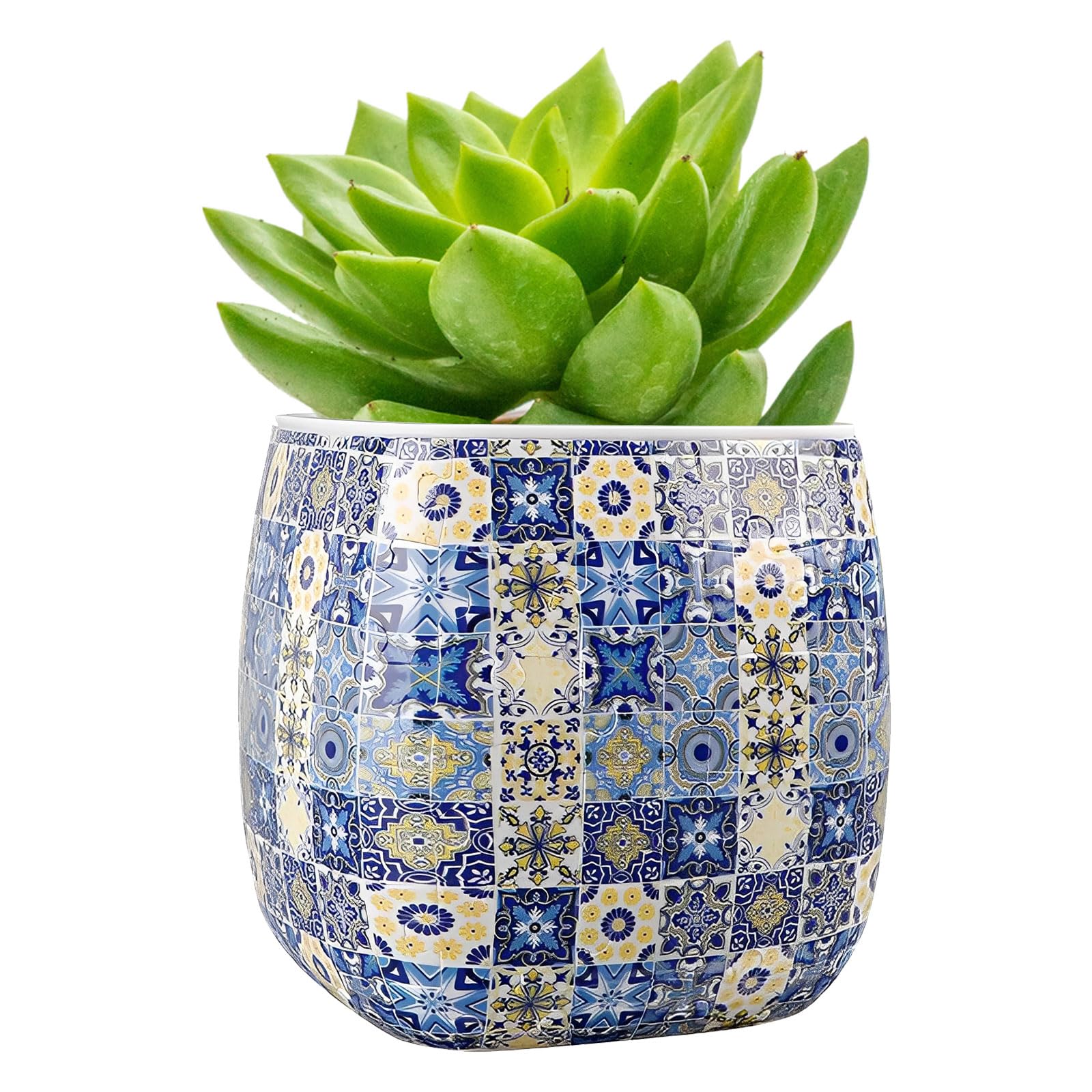 Plastic Puzzle Planter DIY Flower Pot for Succulents and Cactus Unique Decorative Home Accent for Indoor Plants Crafts Art Jigsaw Puzzle Adults Women and Men Gifts Home Decor and Hobbies(Style 2)