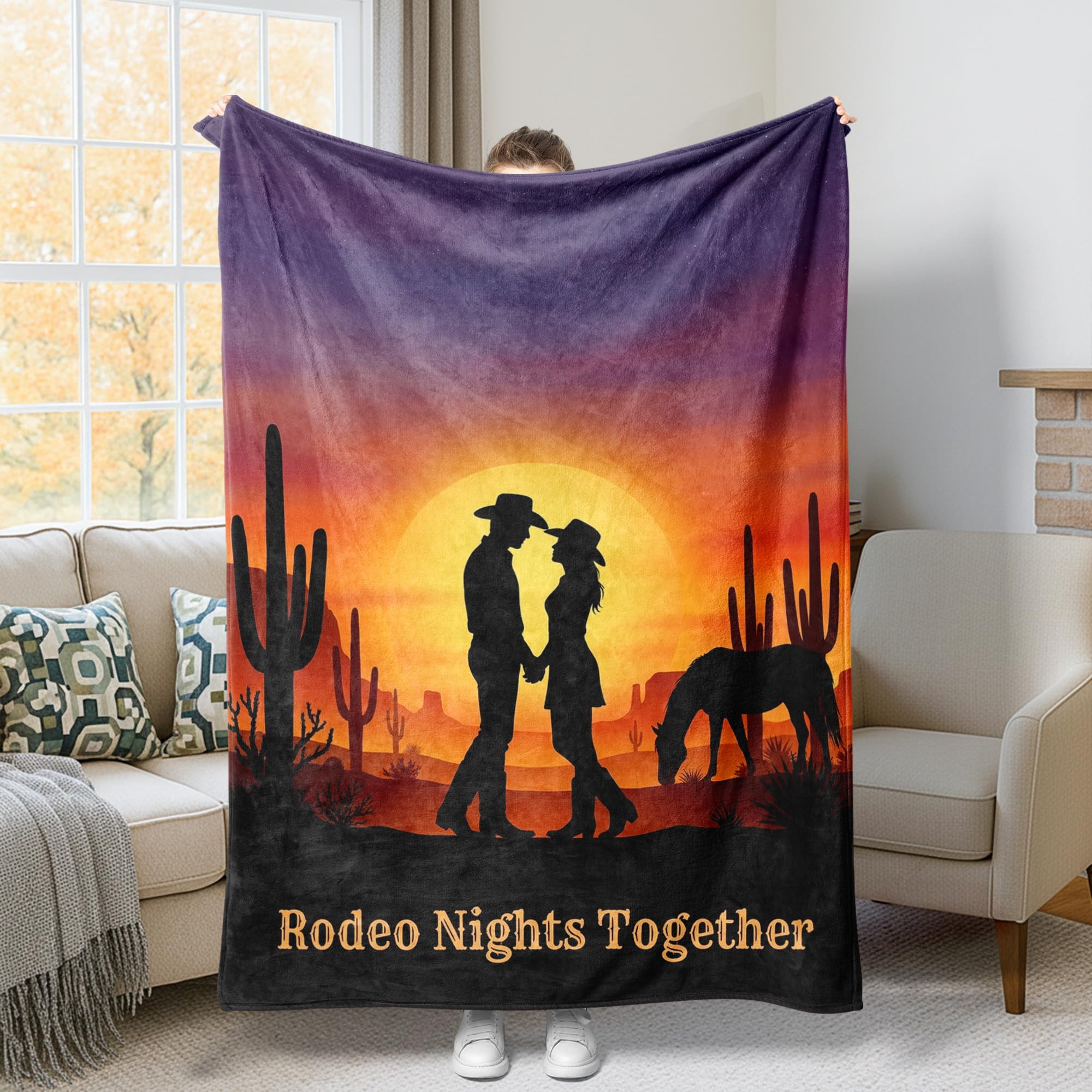 Couverture en peluche douceur d'automne et coucher de soleil pour lit