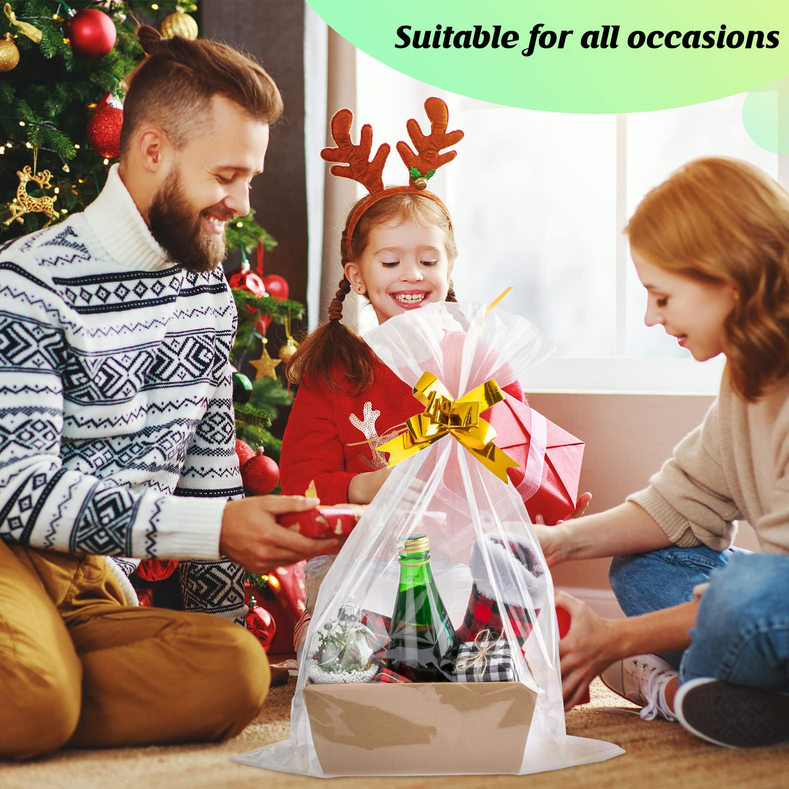 Set di 106 cesti regalo vuoti, 30 cestini regalo in cartone, 20 x 15 x 7 cm, per regali con manici, 40 sacchetti e 36 fiocchi multicolore per feste, casa, matrimonio, compleanno, cibo, servire oggetti