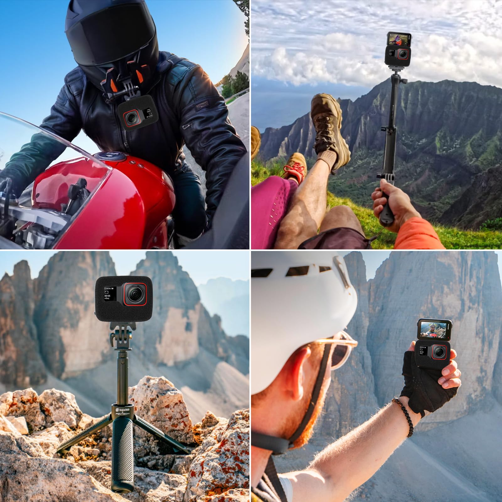 HSU 2 Pièces Coque de Protection Anti-Vent pour Insta360 Ace Pro, Boîtier en Mousse de Réduction de Bruit
