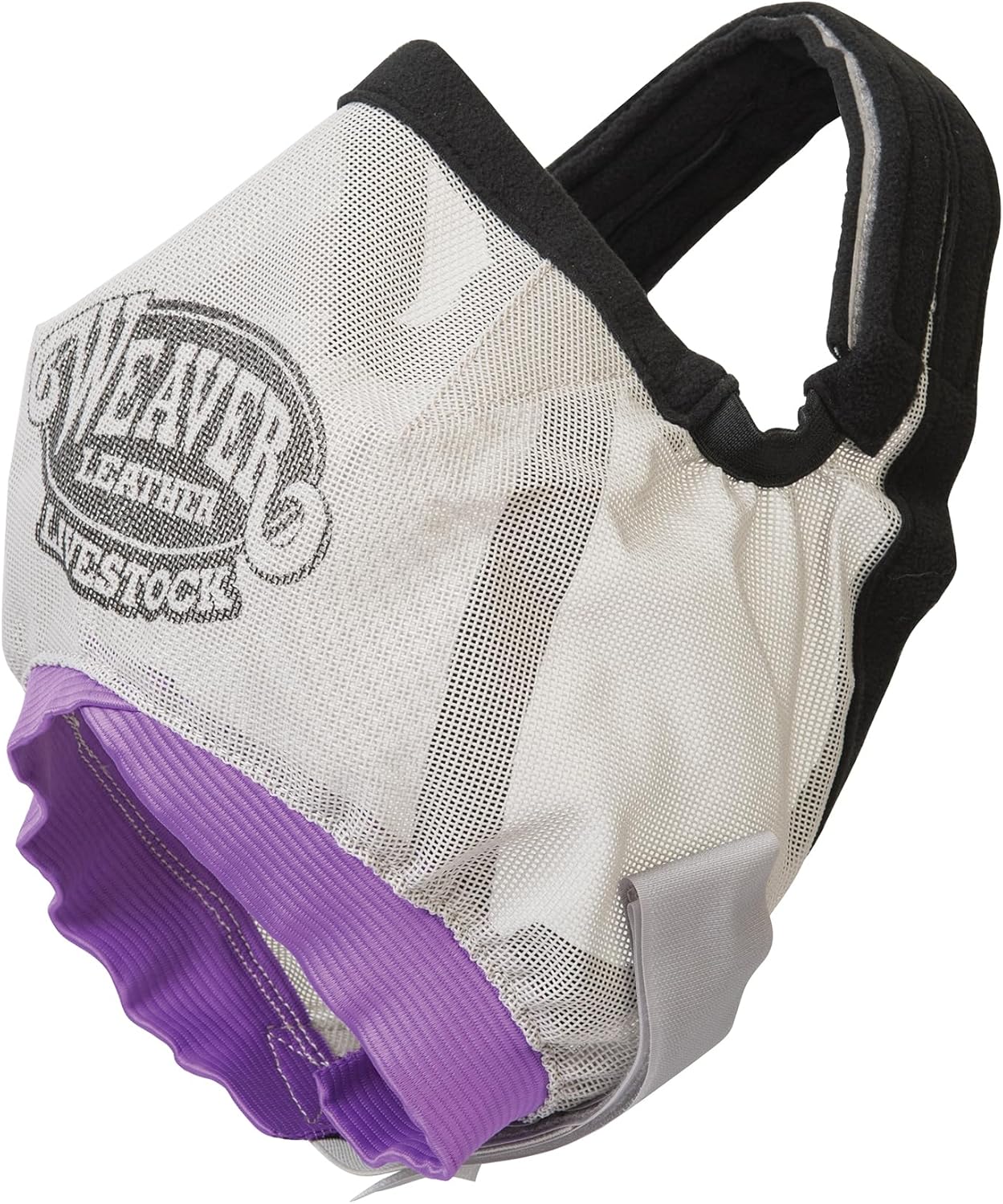 Weaver Livestock Cattle Fly Mask, Adjustable Mesh-Covered Cow Mask, Protective Herd Gear for Trailer Use, Gray/Purple, One Size Fits Most Cattle