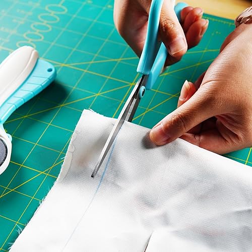 Miniatura 4 de MANUFORE Juego de tijeras de coser profesionales tijeras grandes, tijeras pequeñas, cortador giratorio con 3 cuchillas adicionales para cortar tela