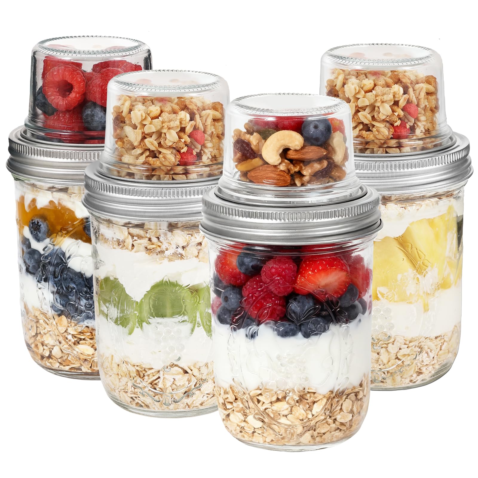 Bocaux à avoine en verre hermétiques pour yaourt salade et fruits
