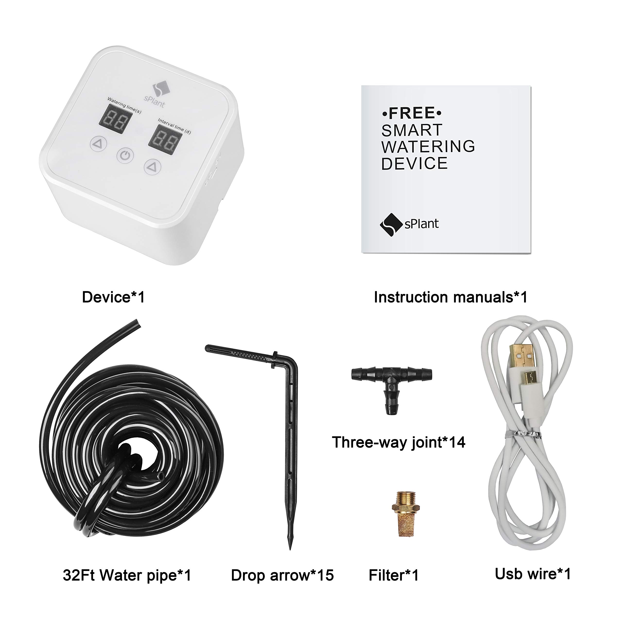 sPlant [Upgraded Pump] Big Power Automatic Drip Irrigation Kit for 15 ...