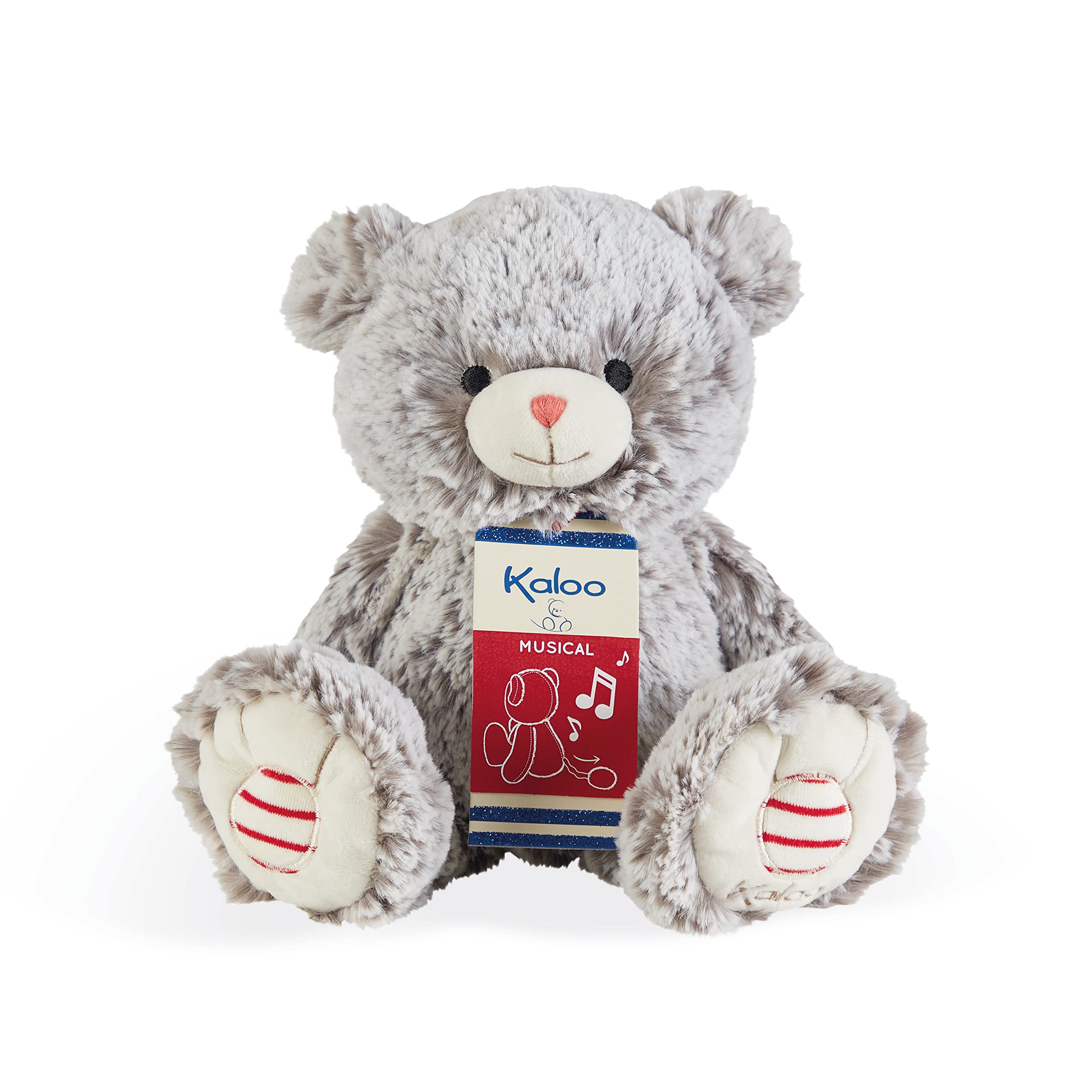 Kaloo - Rouge Kaloo, Szary Miś Mae Teddy Prestige Musical 31 cm, Miś Miękki Futro, Duoo Baby, Relaksująca Melodia La Lu, Zranione Nogi, Od urodzenia, K223004