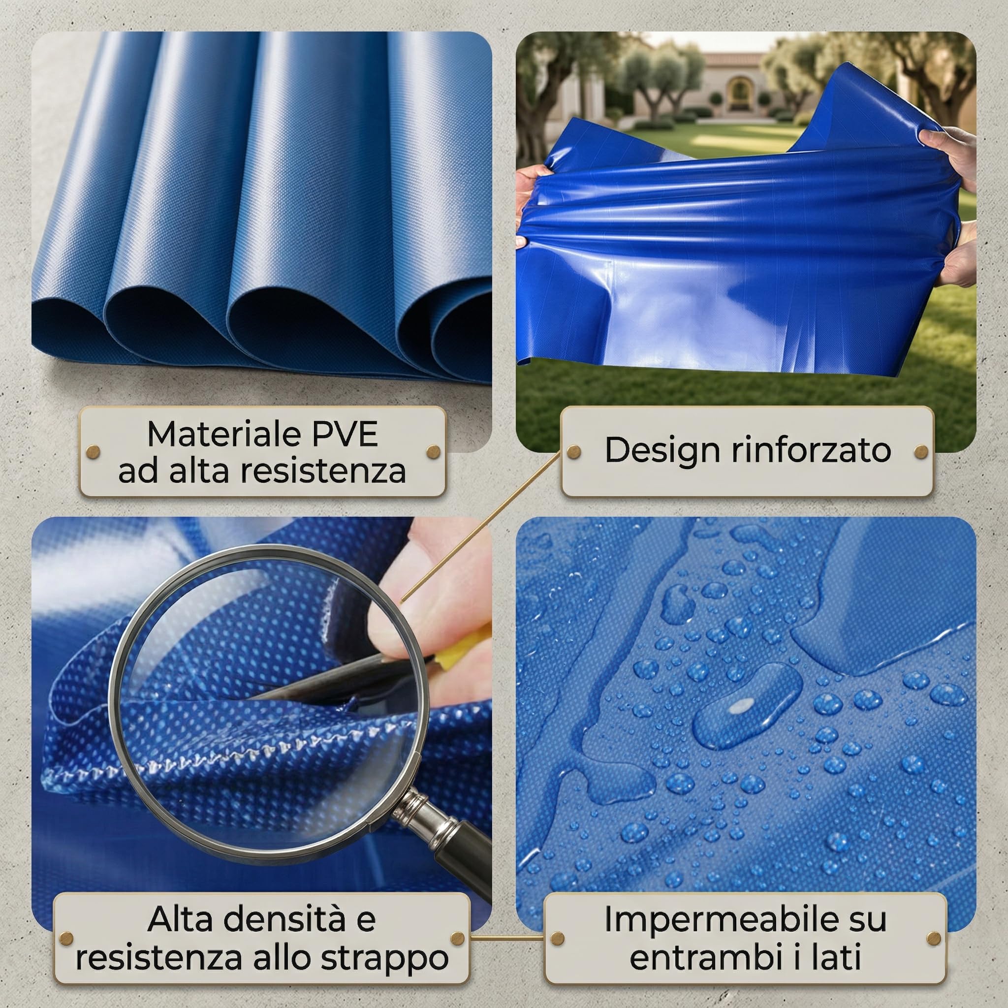 Piscina Fuori Terra Rettangolare(H:0.8m),Acquario Fuori Terra,Resistente al Sole E agli Strappi,Resistente al Calore E al Freddo, per Piscina per Bambini,Serbatoio da Esterno
