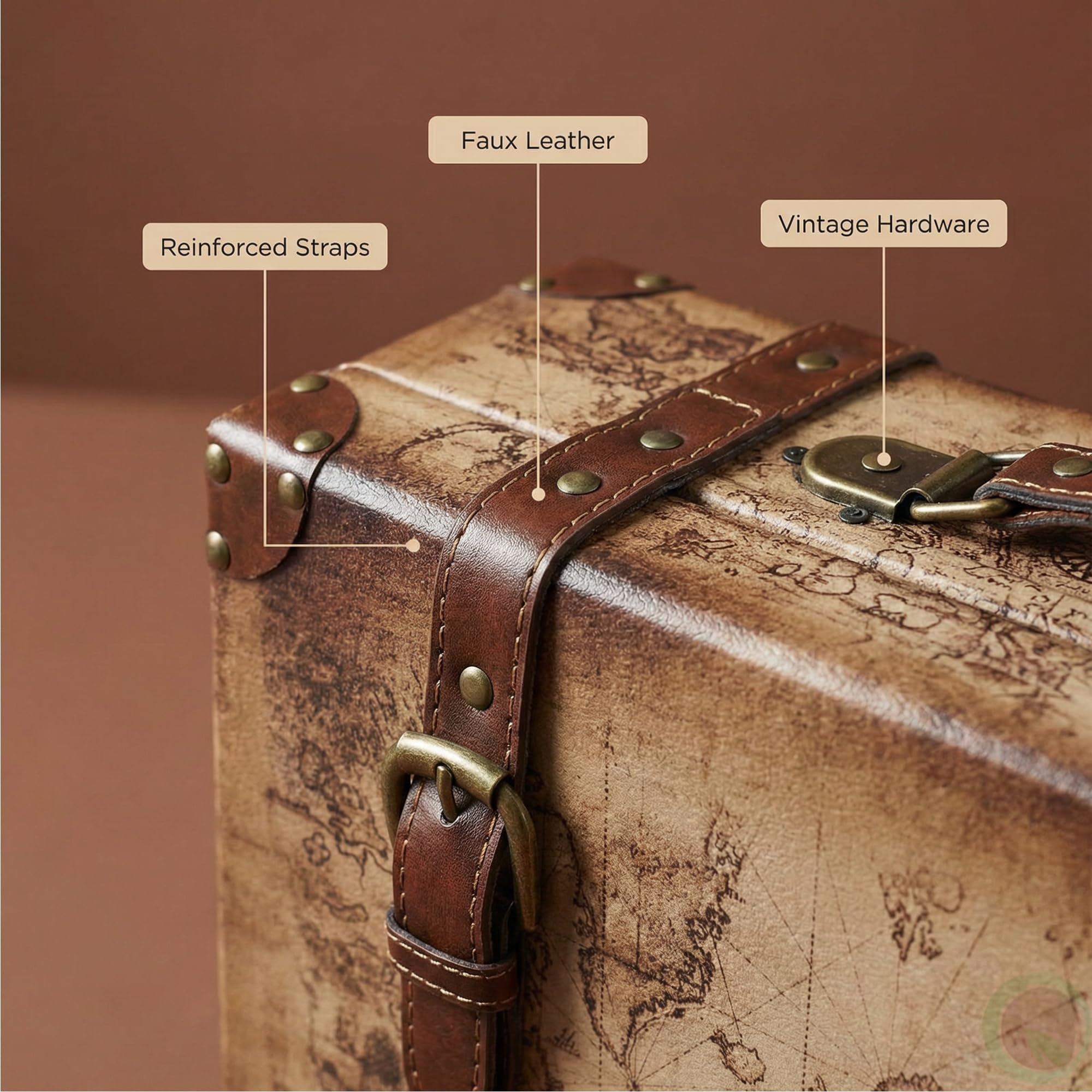 Amazon.com: Vintiquewise(TM Old World Map Leather Vintage Style
