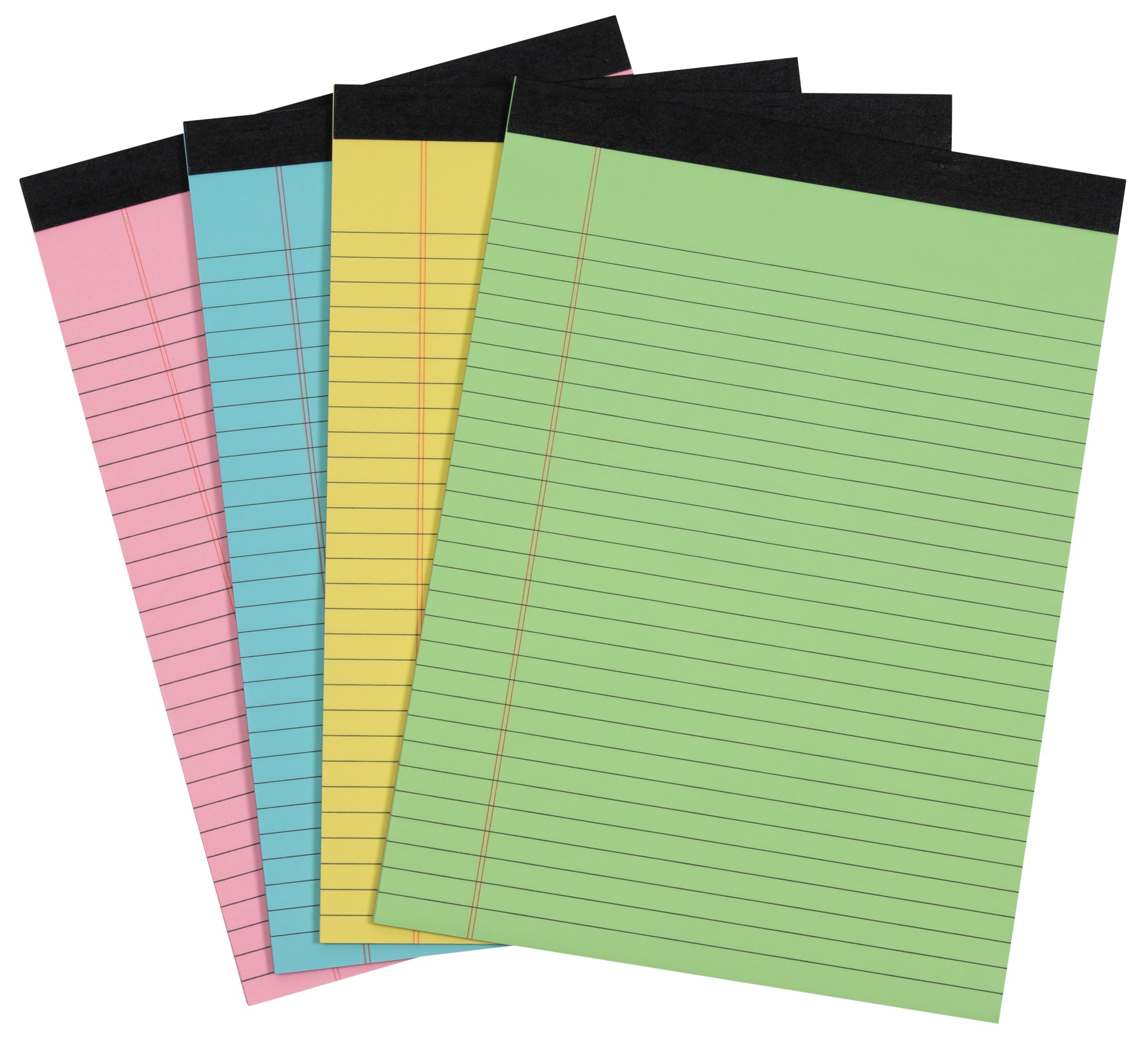 Merangue 4 Pack Coloured Writing Pads, 8.5" x 11.75", Ruled Colored Paper Pads, 40 Sheets/pad, 4 Color Assortment for School Office Home image 1