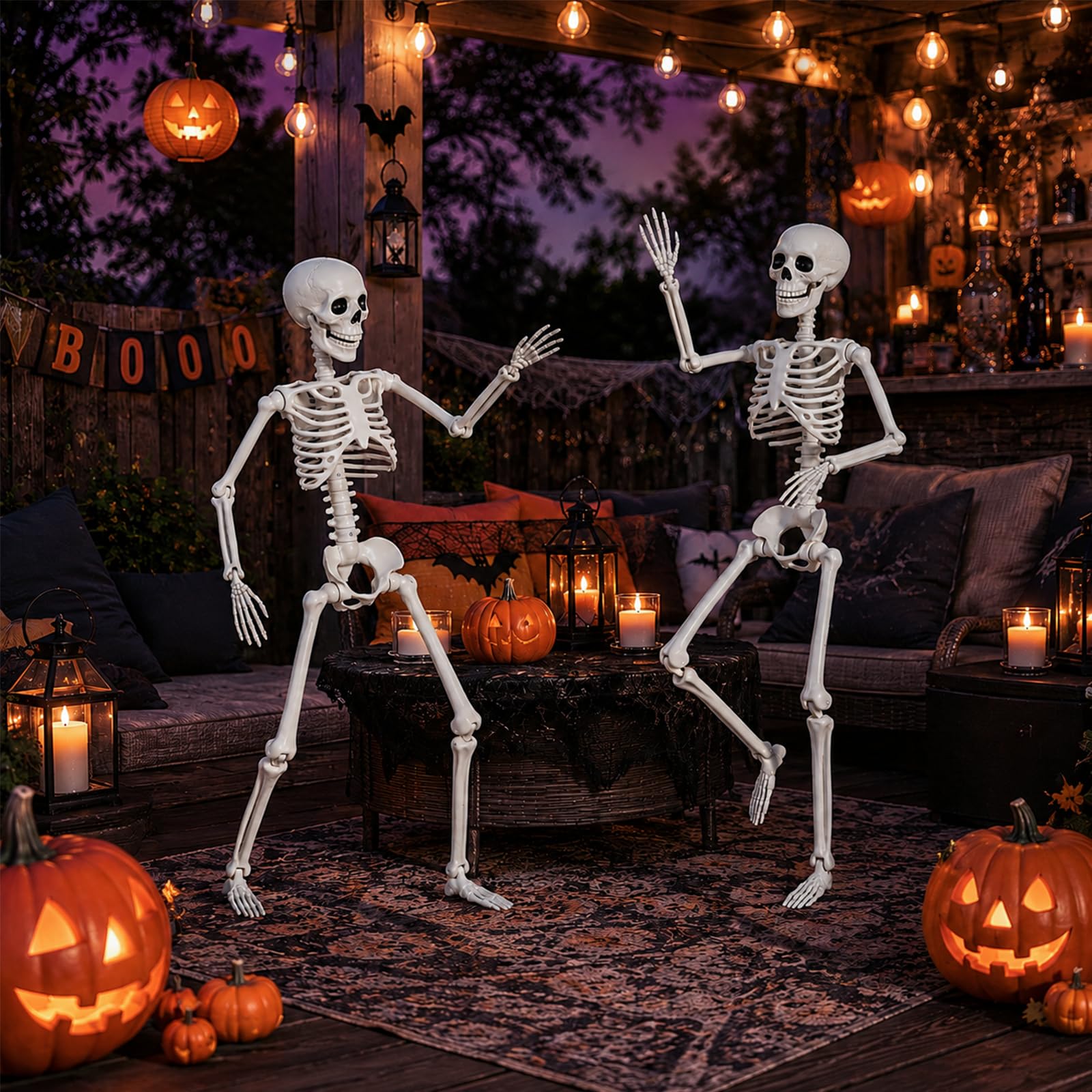 Halloween scheletro poseable 90CM, plastica falso scheletro umano