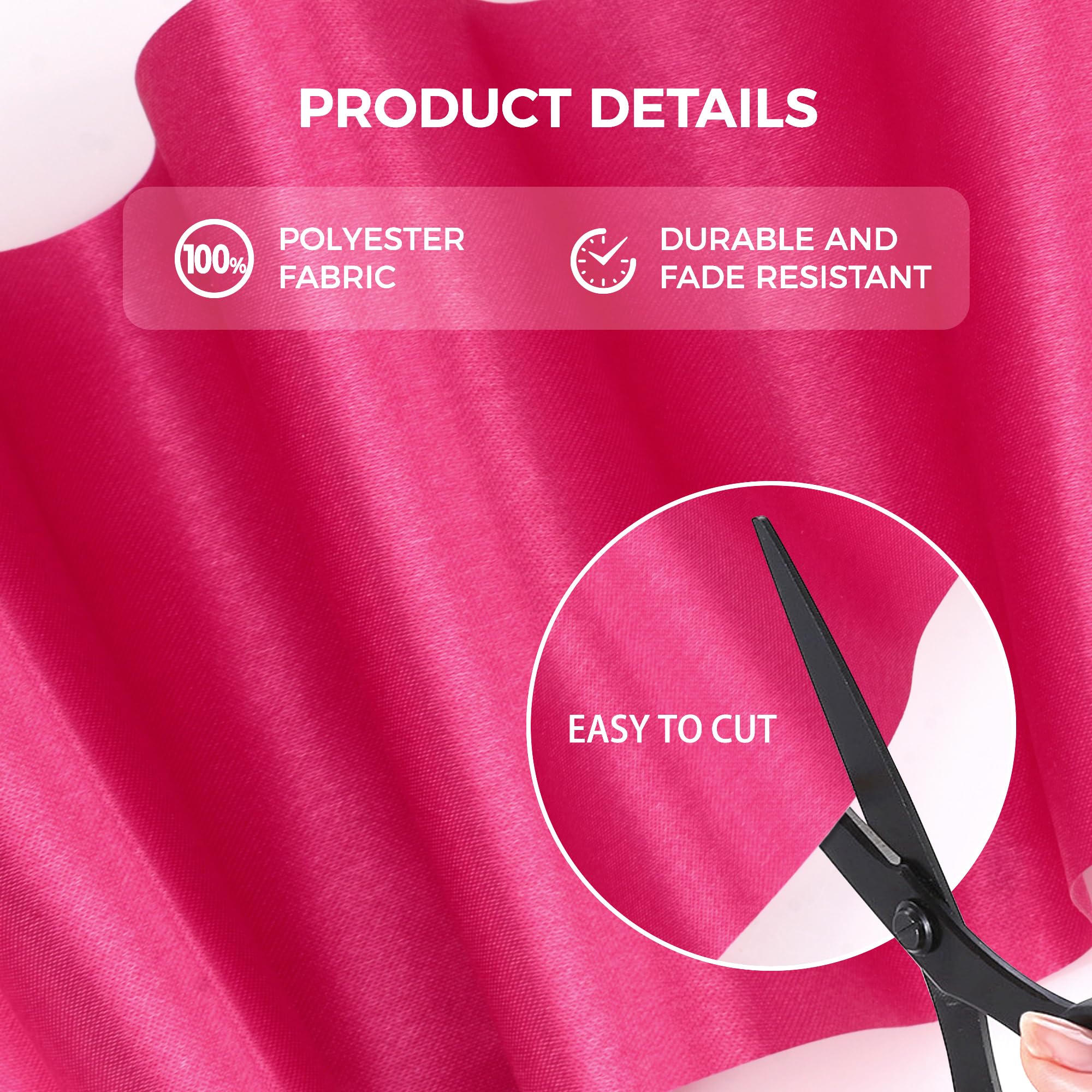 Hot Pink Satin Ribbon, 100mm x 20M Wide Hot Pink Ribbon, Solid Large Ribbons for Cutting Ceremony Grand Opening - Image 3