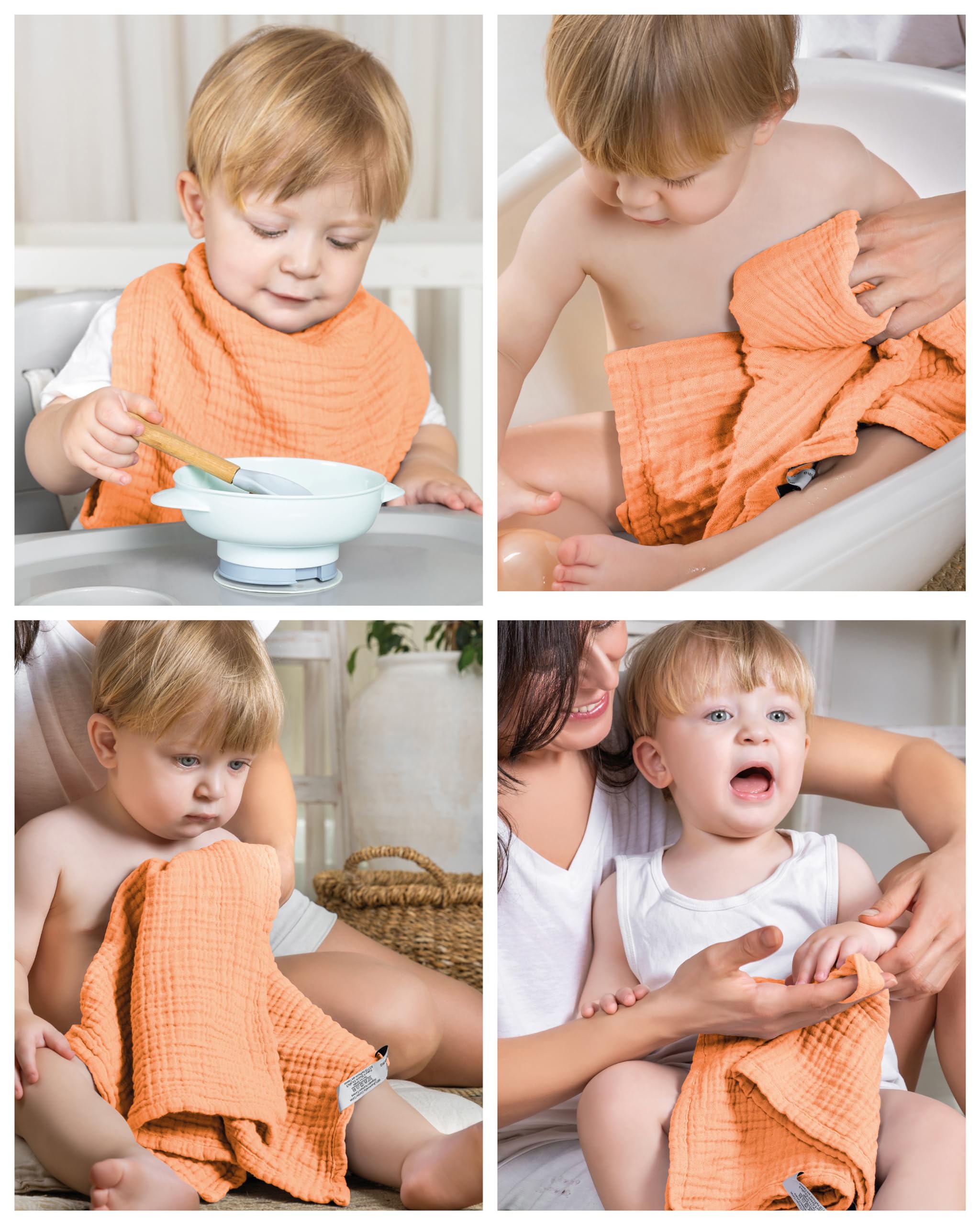 LAYNENBURG Set of 10 Premium Baby Muslin Cloths Extra Soft – 100% Cotton – 30 x 50 cm – Oeko Tex 100 – Muslin Linen as Gauze Swaddles or Fabric Nappies (Mint Green
