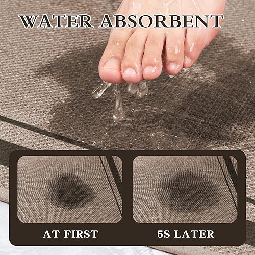 Miniatura 4 de chakme Alfombras de baño de 32 x 17 pulgadas, ultra delgada, antideslizante, de secado rápido, absorbente, alfombra de baño para suelo de baño