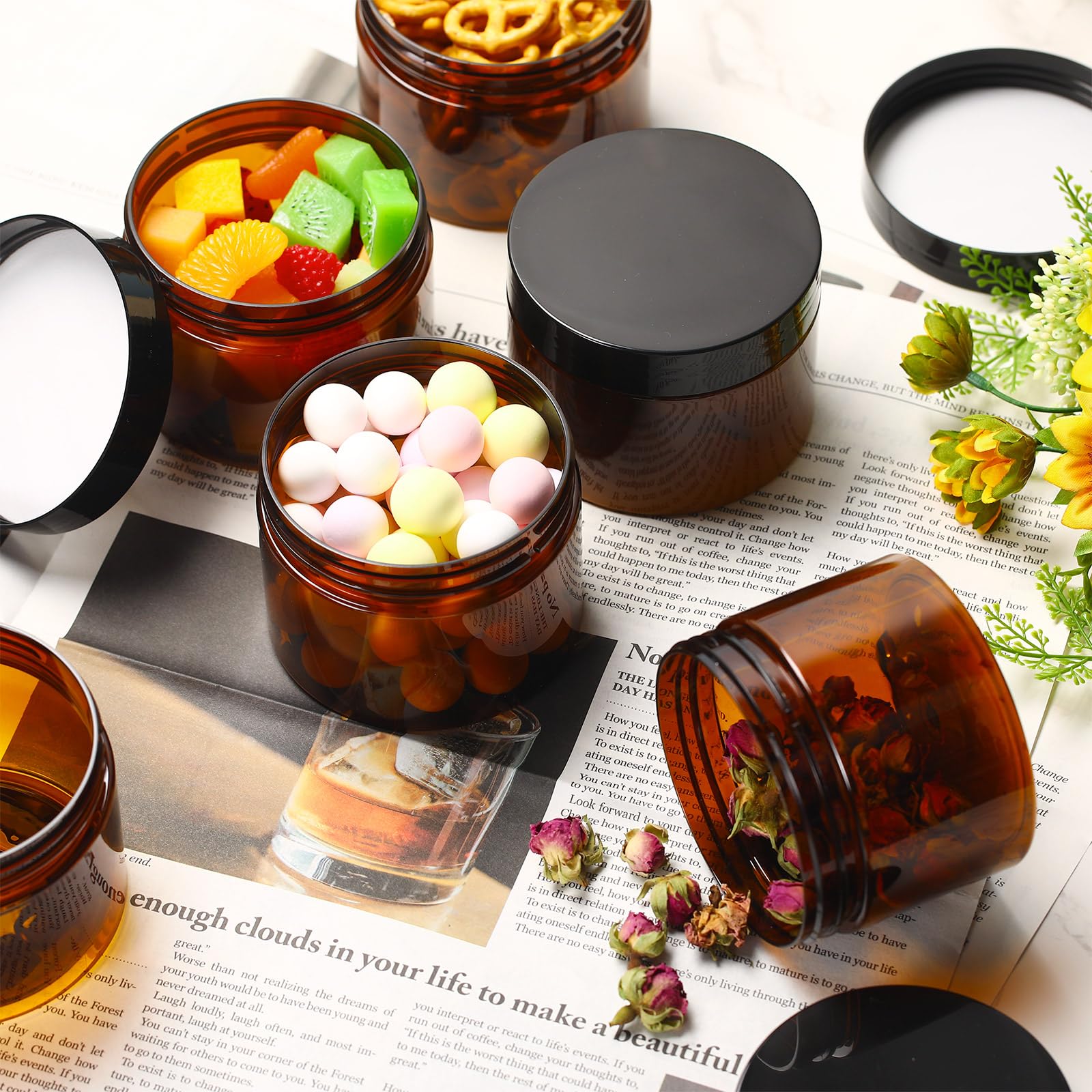 Tanlade Plastic Storage Jars with Lids