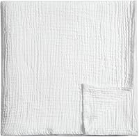 Meracorallo Muslin Swaddle Blanket 100% Cotton - Soft Breathable Receiving Wrap for Newborn Boys Girls, 43x43 Inch White