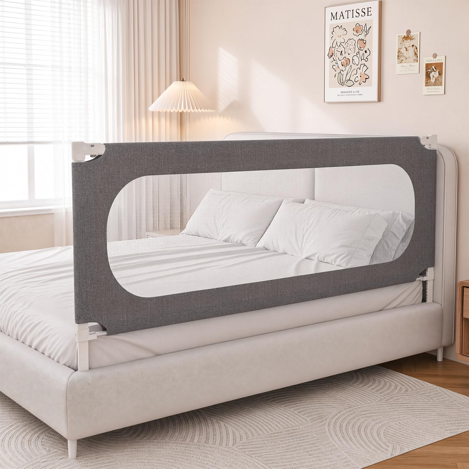 Redcoutt Barrera de Cama(140CM) — Barrera Seguridad Niños Cama con Elevación Vertical, Apta para Camas Infantiles, Lecho de Adultos y Lecho de Madera Maciza (Envase Individual)
