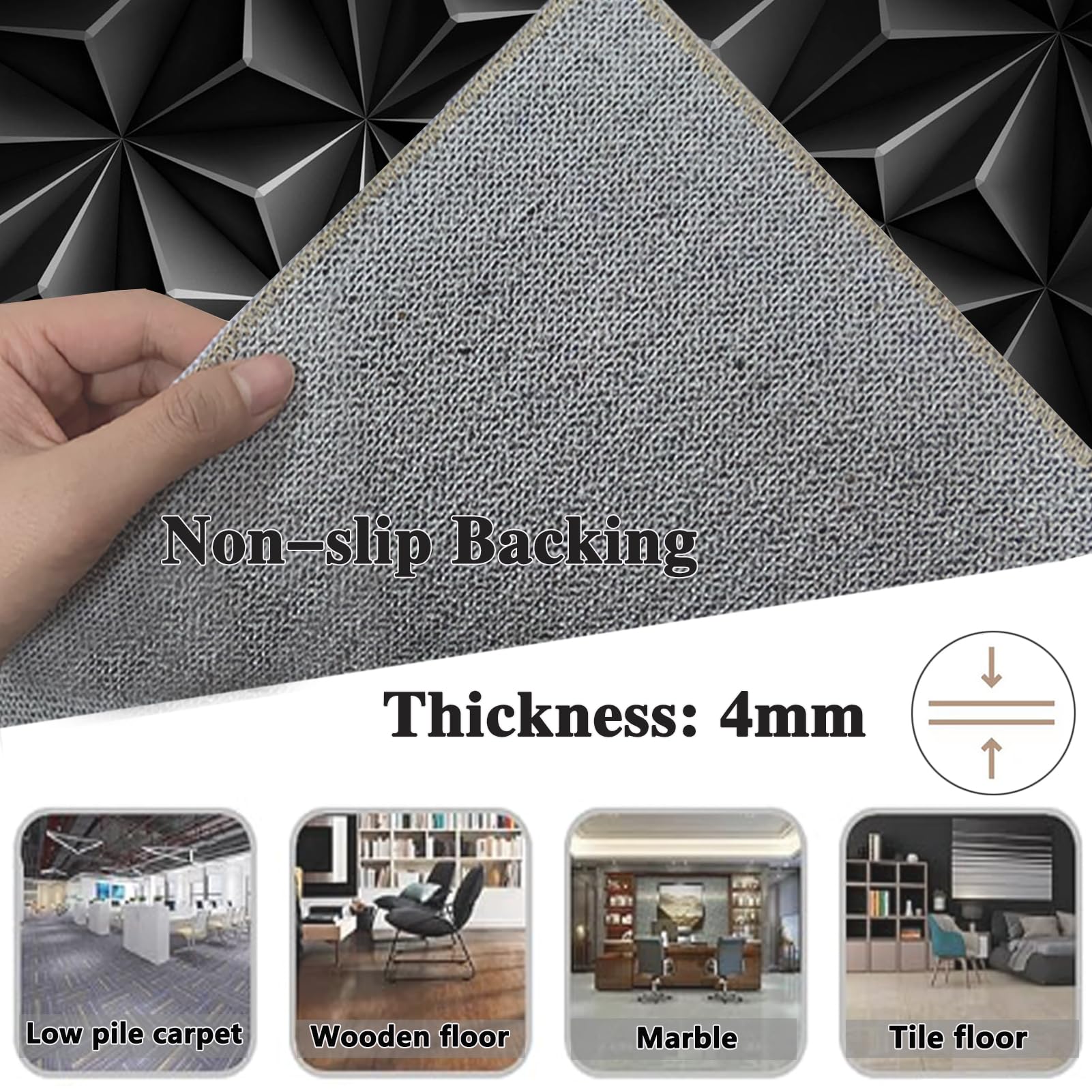 Tapis de Sol Bureau, Tapis de Protection pour Les Sols 100 x 160 cm, Tapis de Chaise Gaming, Tapis Chaise de Bureau, Tapis de Chaise Roulante, Tapis de Sol pour Fauteuil Convient au Bureau à Domicile