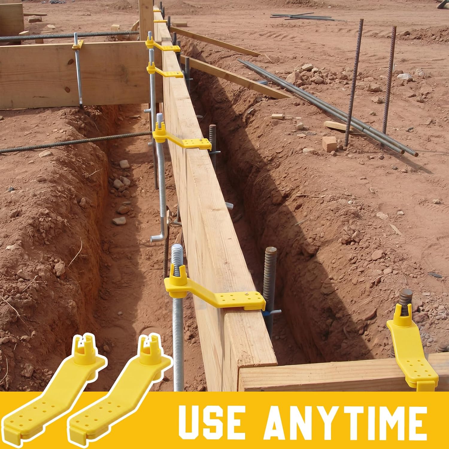 60 Pcs 1/2'' Anchor Bolt Holder Handle Saver, Accurate and Clean Installation of Anchor Bolts in Concrete (Yellow)