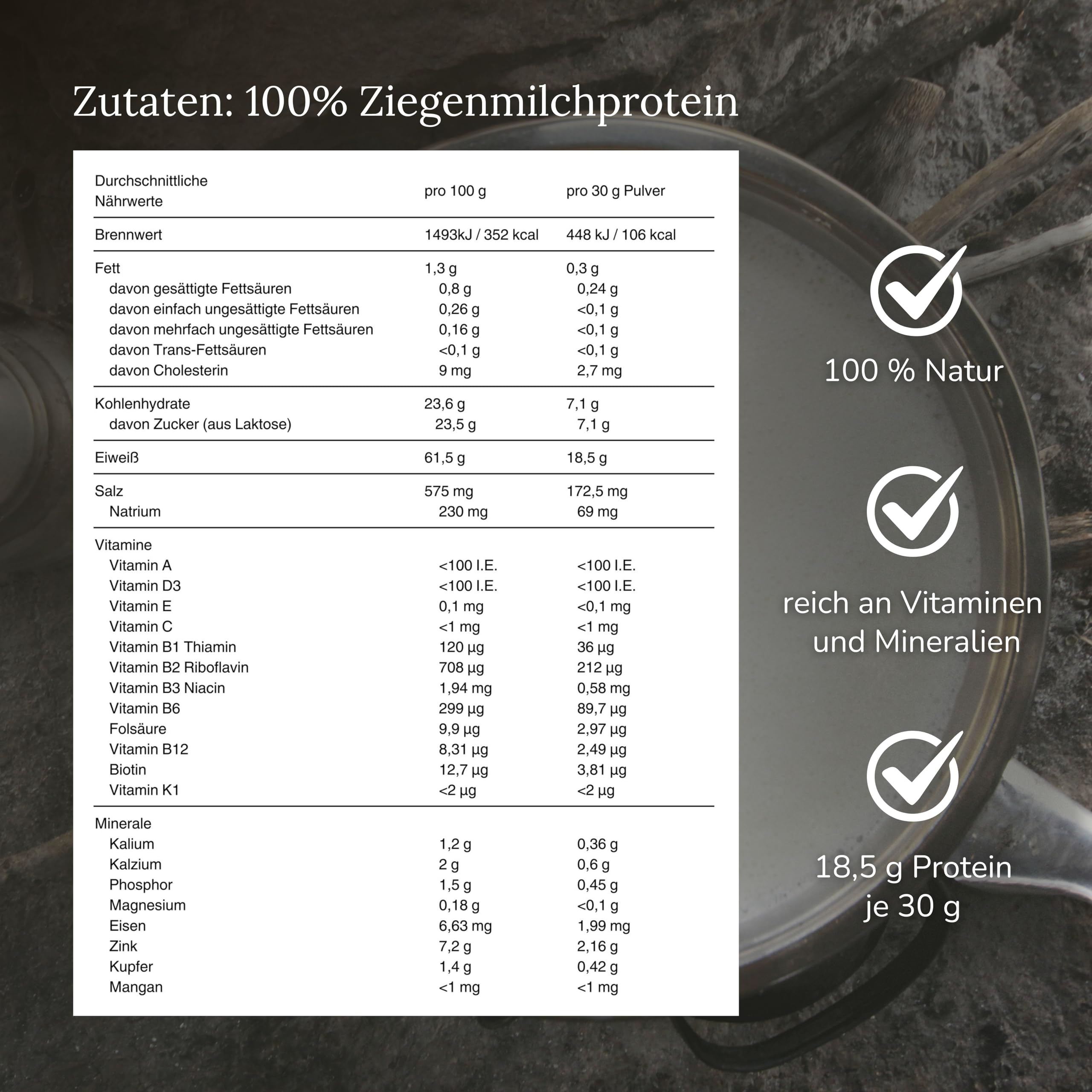 LYKAIA A2 Ziegen Protein 300 g - natürliches Proteinpulver ohne Zusatzstoffe aus 100% A2 Milch. Hochwertig und gut verträglich wegen ursprünglicher A2 Struktur - neutral und cremig