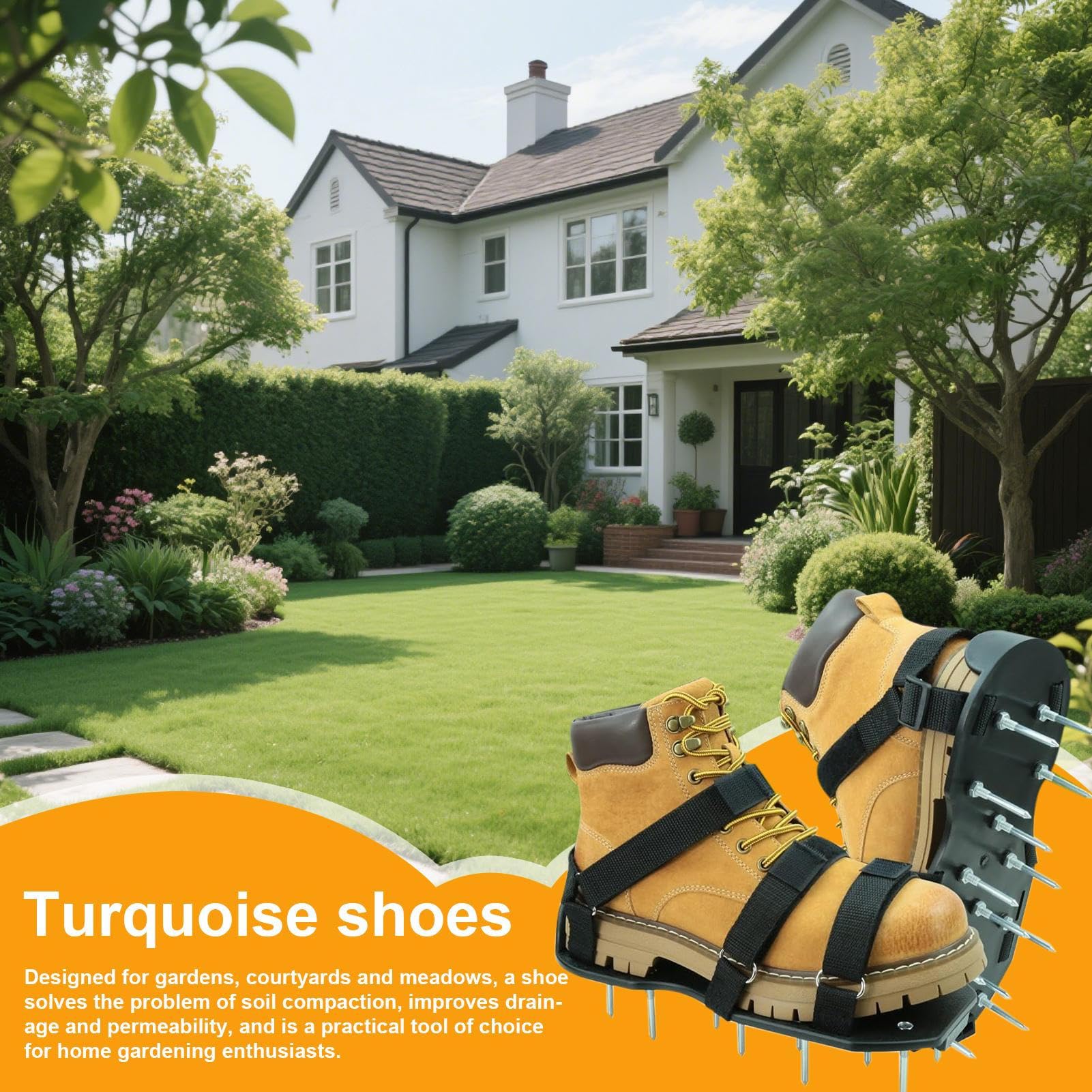 Chaussures d'aération pour l'entretien de la pelouse Outil d'aération du