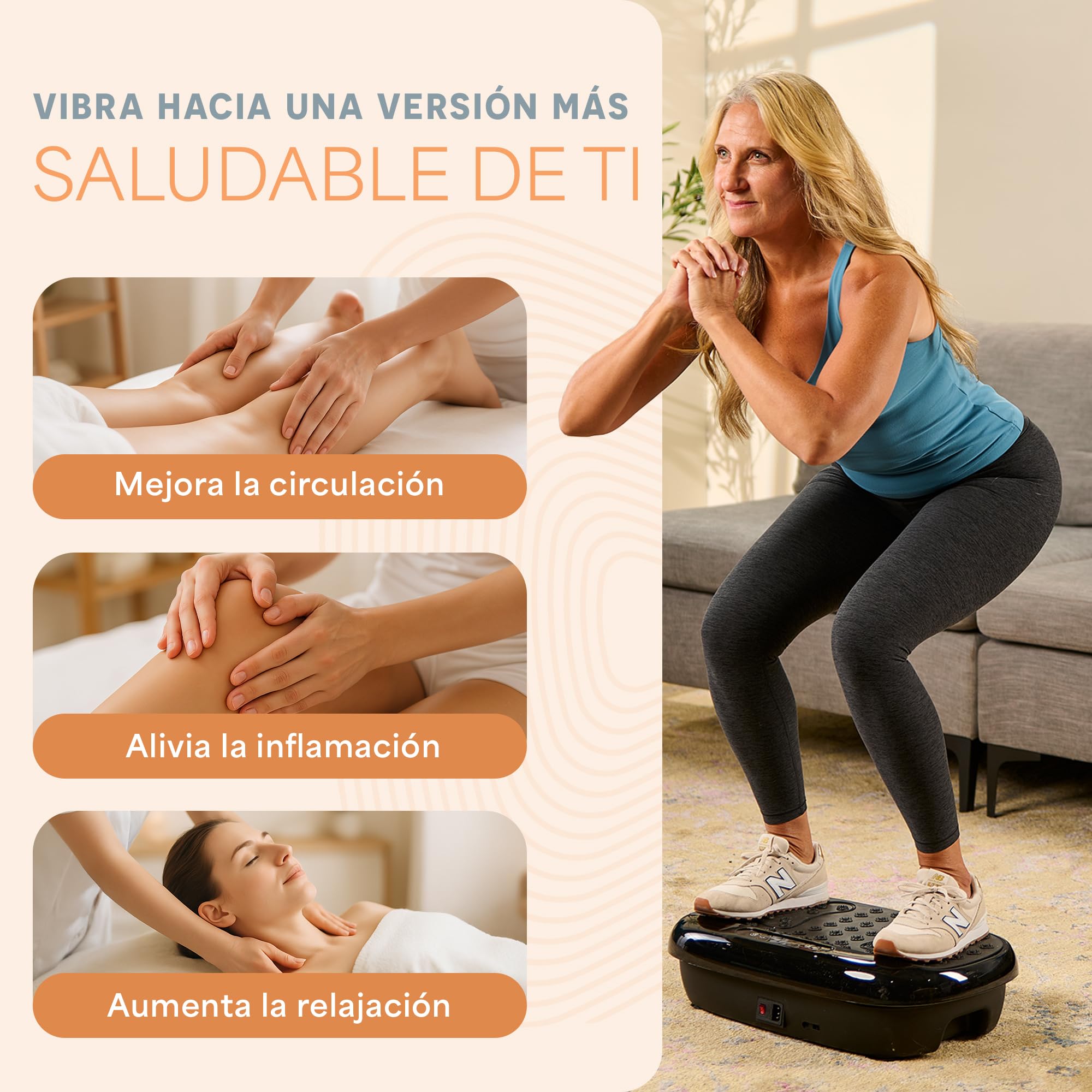 LifePro Hexaplate Lite Plataforma Vibratoria para Drenaje Linfático con Control Remoto, Pantalla LED, 99 Niveles de Velocidad, Motor Silencioso de 200 W