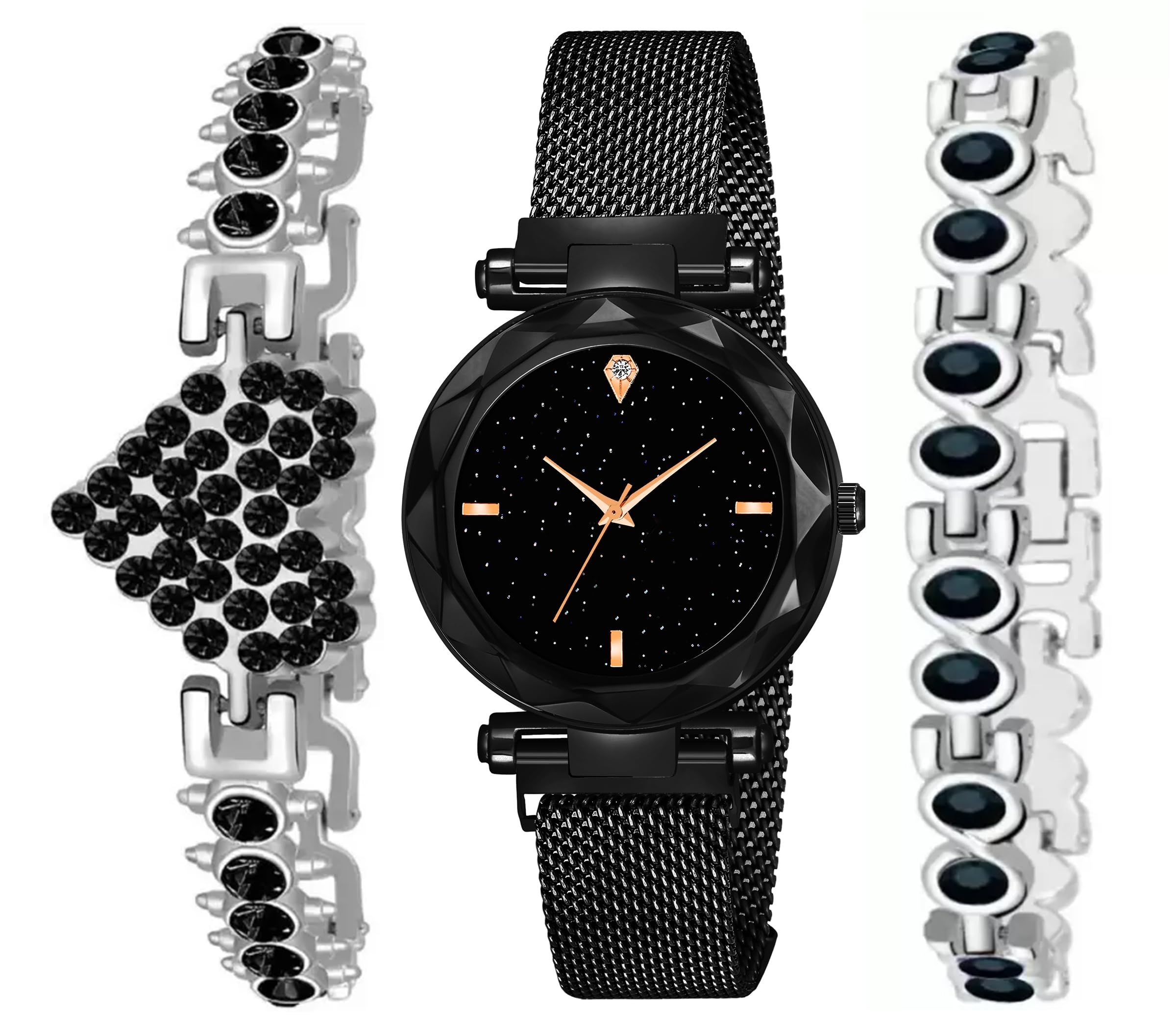 Motu Gaju Analog Black Dial Watch for Girls Stylish Watch with Black Bracelet for Women Gift for Teenage Girls (B0CV8139JZ) Amazon Price History, Amazon Price Tracker