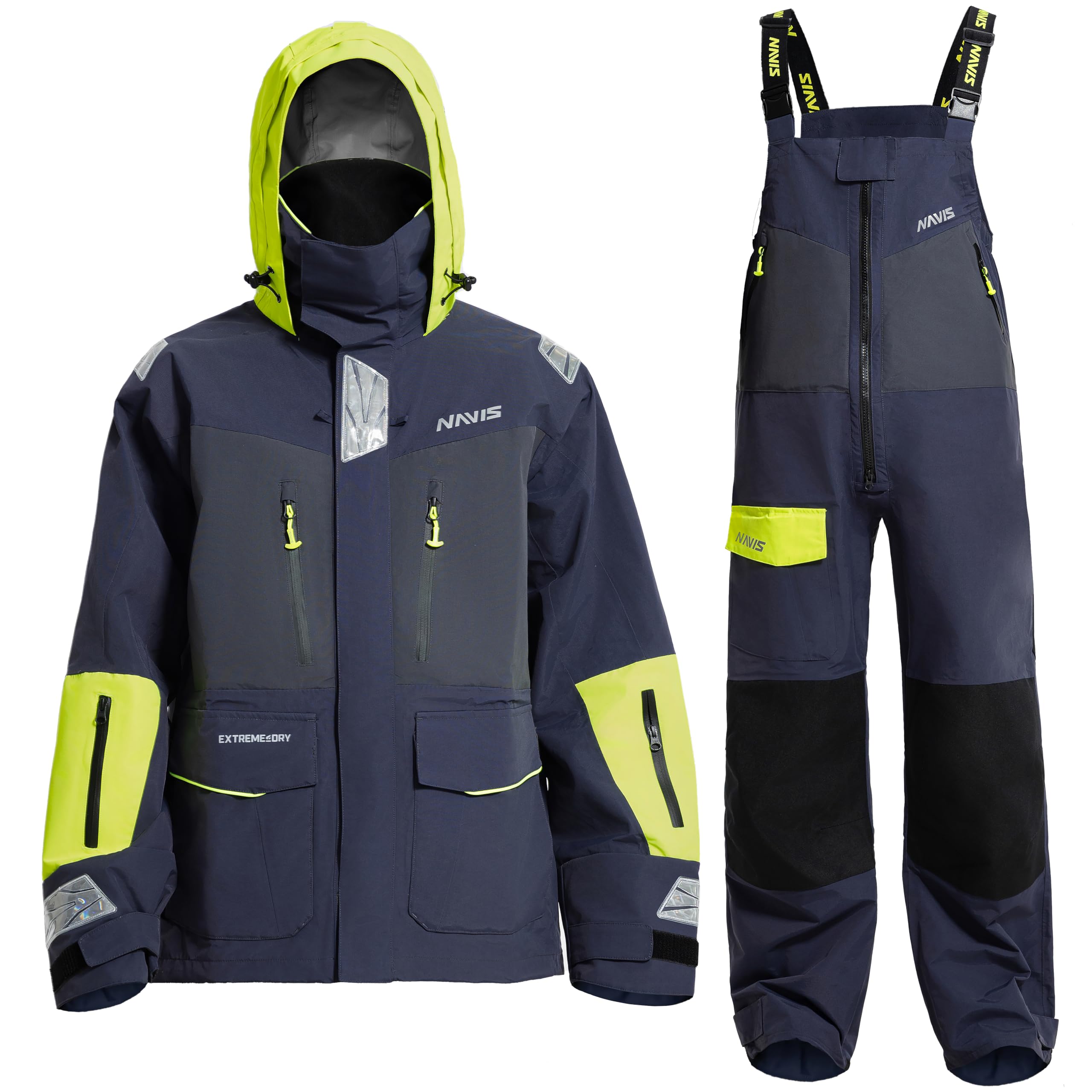 Navis MarineSailing Bib Pants for Men Ocean PRO - 3 Layer Shell, Waterproof, Breathable, Durable