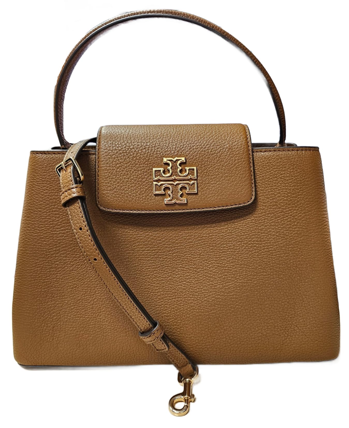 Tory Burch 140972 Britten Moose Brown With Gold Hardware Women's Small Satchel Bag