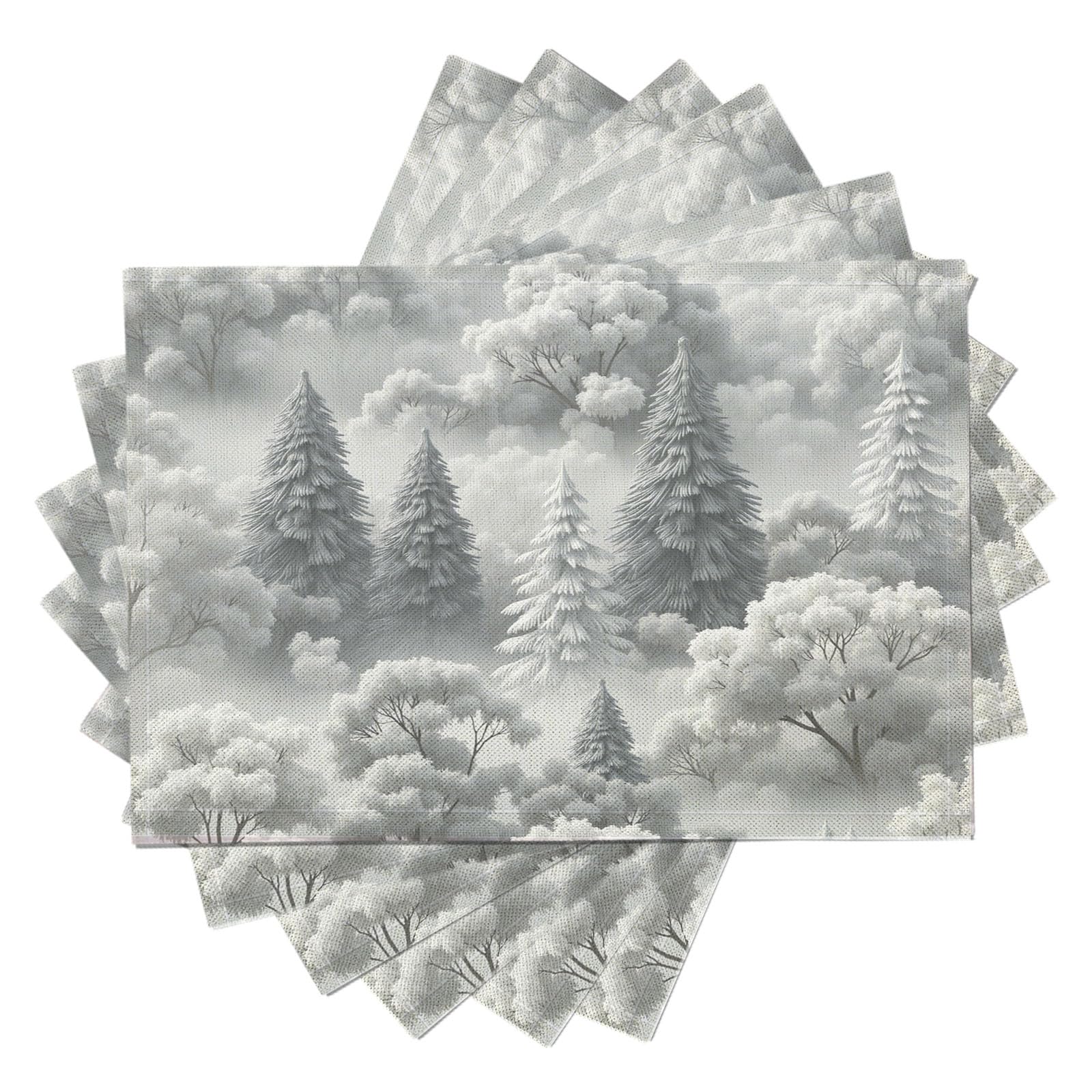 Sets de table rectangulaires en lin napperon antidérapant résistant chaleur 45x30