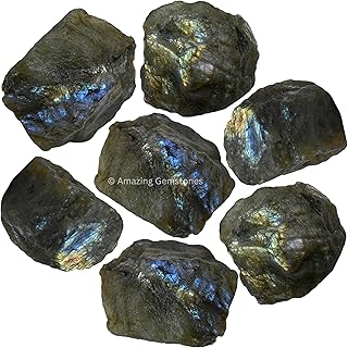 Amazing Gemstone Labradorite Raw Crystals and Healing Stones, Natural Rocks for Tumbling and DIY Raw Stones and Crystals (1 lb)