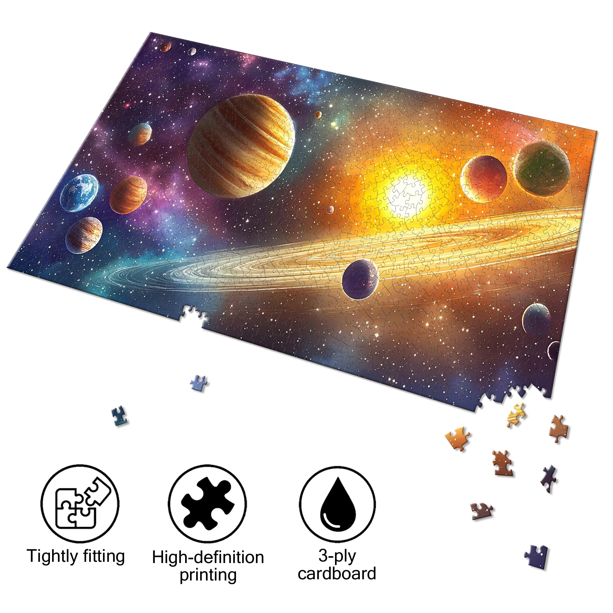 Bimkole Planet Puzzles for Adults 1000 Pieces, Universe Paper Jigsaw Puzzle 1000 Pieces - Image 2