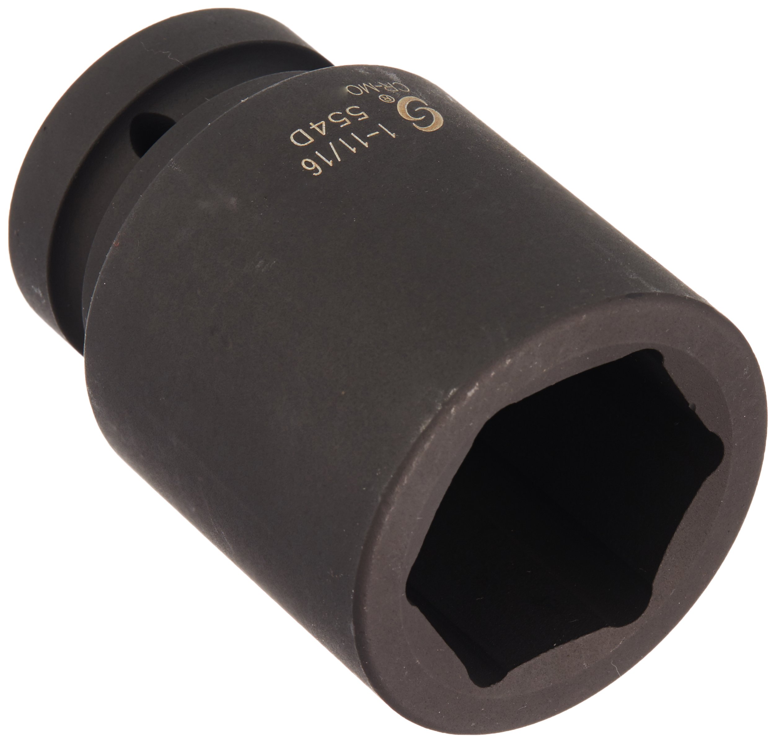 Sunex 554D 1" Drive Deep 6 Point Impact Socket 1-11/16", Black