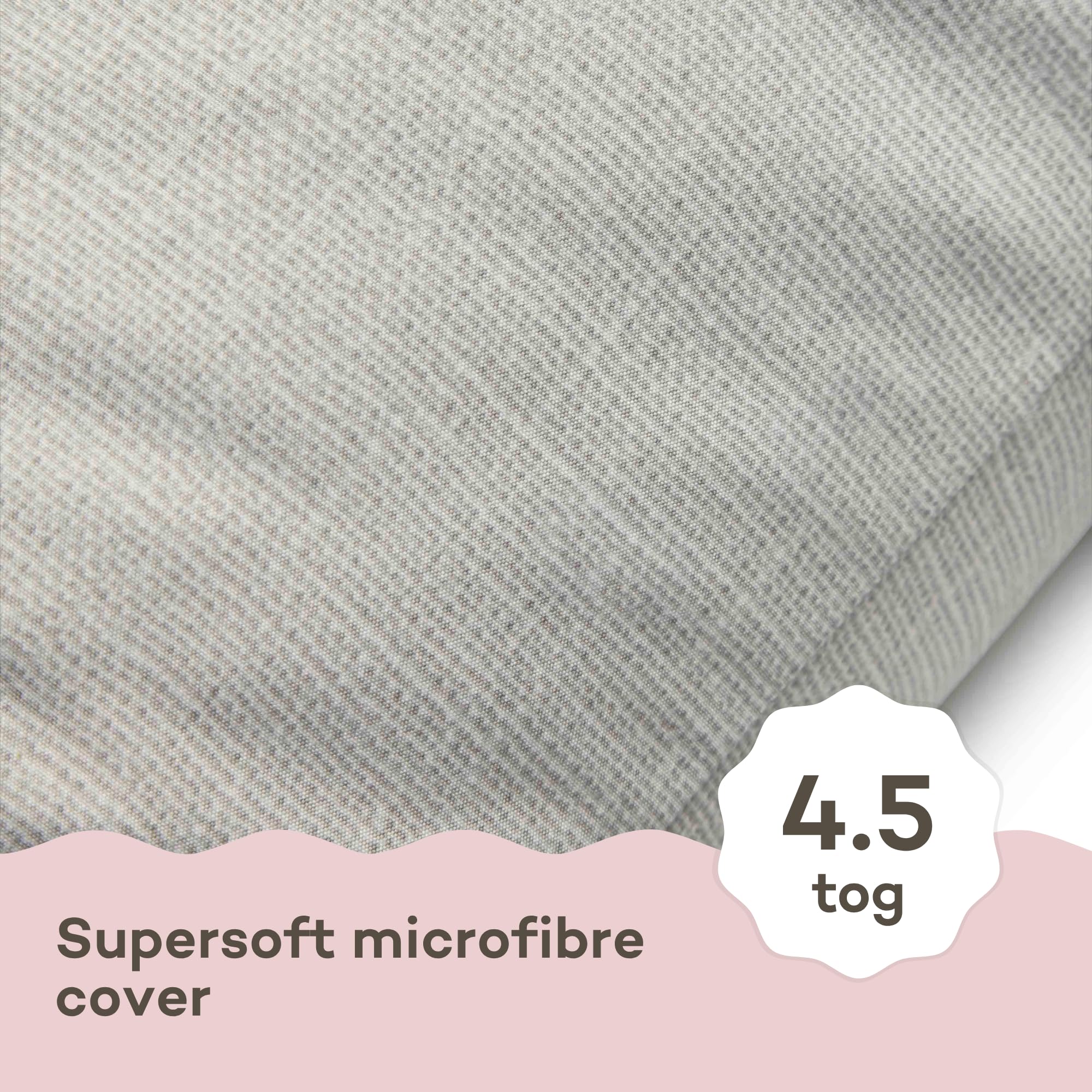 Night Lark Coverless Duvet Linen Collection, copripiumino king size da 4,5 tog con fibra Advanced Smartfil, lavabile in lavatrice, ipoallergenico – grigio nuvola per letto king size