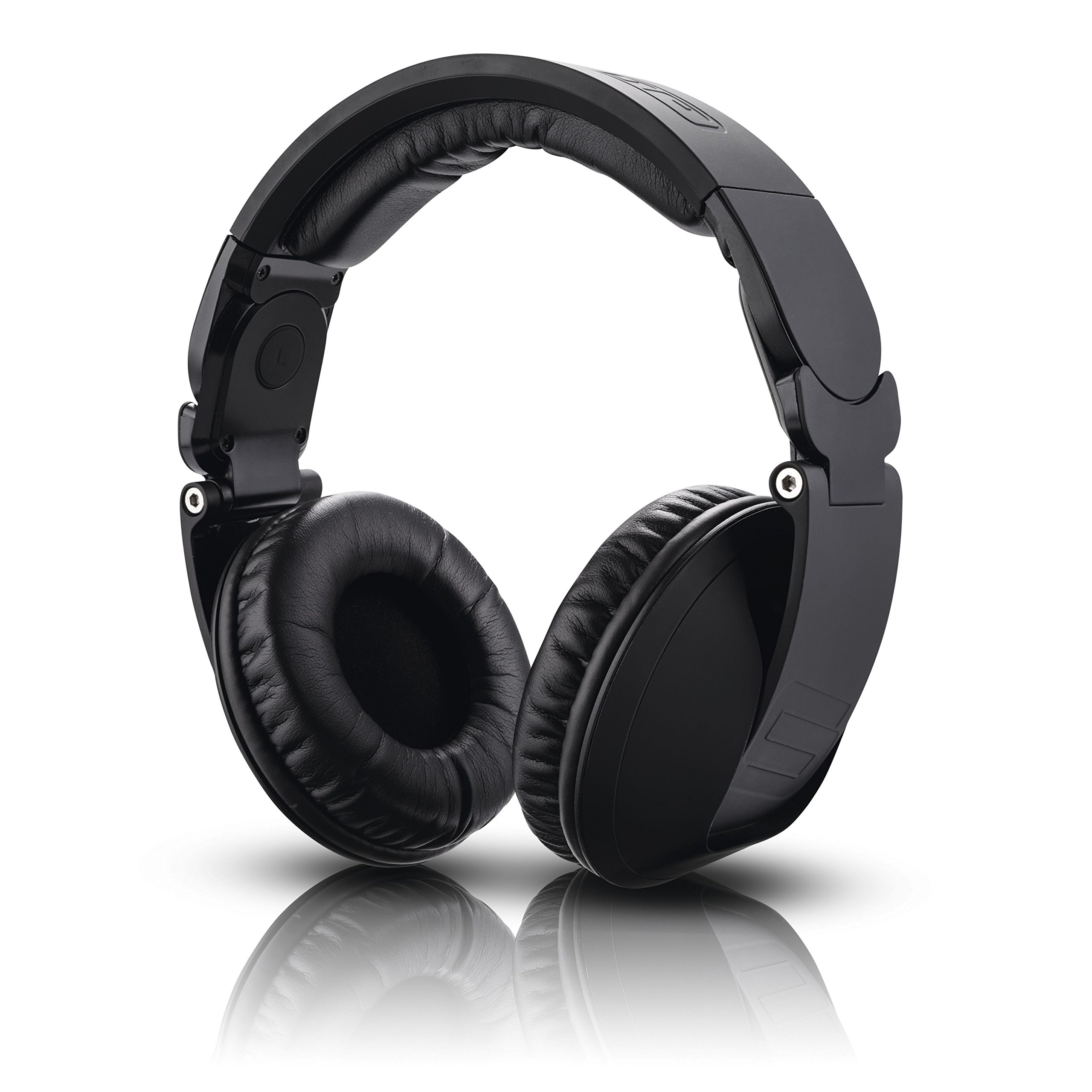 Reloop RHP-20 Knight - Cuffie professionali per DJ con design chiuso rotante e pieghevole, confortevole imbottitura in memory foam con superficie in pelle proteica, finitura in gomma nera