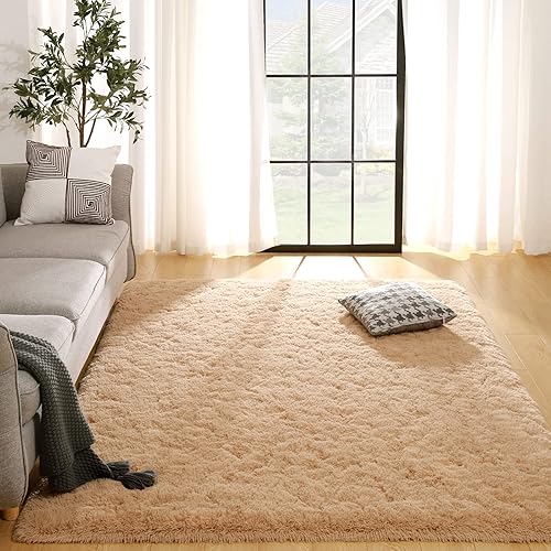 Miniatura 125 de Kelarea Alfombra de área para sala de estar, 3 x 5, antideslizante, color azul turquesa, esponjosa, suave, alfombra de felpa peluda para dormitorio