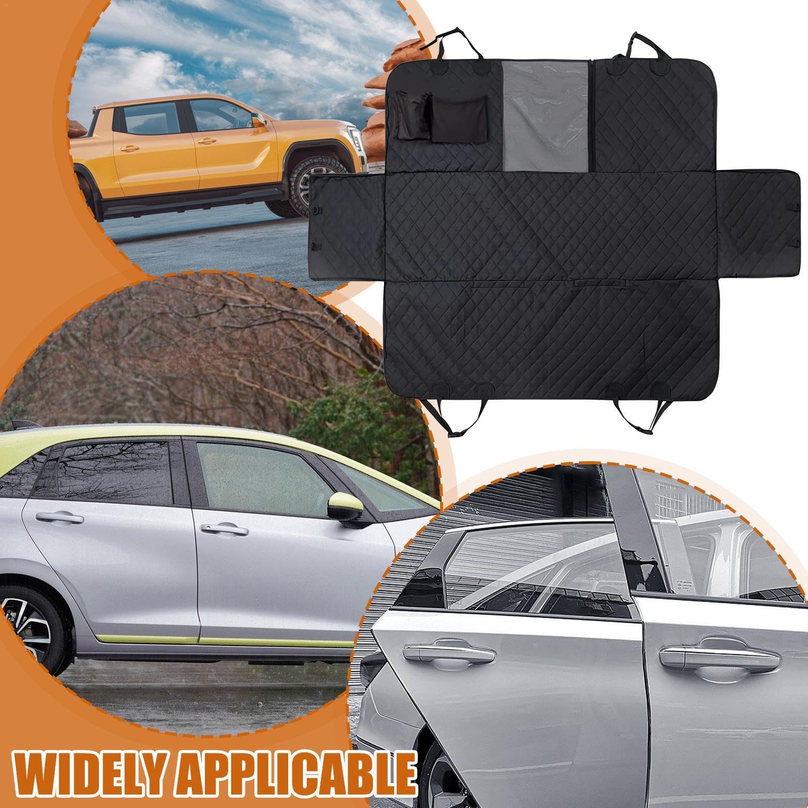 Protector de Asiento de Coche para Perros, Hamaca Impermeable para Mascotas, Cama antiarañazos para Asiento de Coche con Bolsillos de Almacenamiento, Protector de Asiento Trasero para Mascotas | Mascotas, Cama antiarañazos para Asiento de Coche con Bolsil