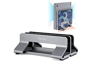 Ergonomic Aluminum Dual Vertical Laptop Holder Stand for Macbooks and Laptops