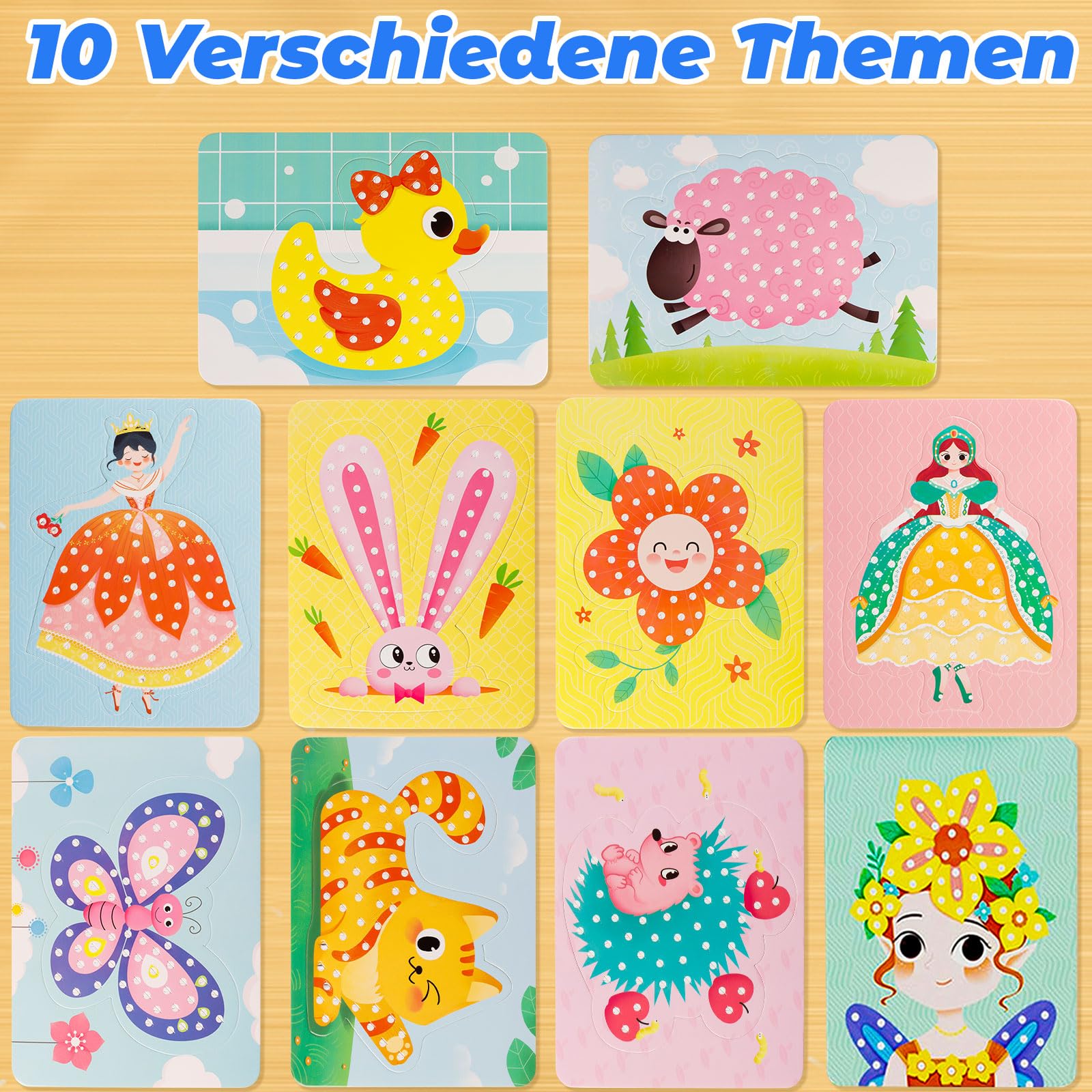 Kkluno Handmalerei-Set Für Kinder – 3D DIY Prinzessin Dress-Up, Poke Art, Pädagogisches Spielzeug