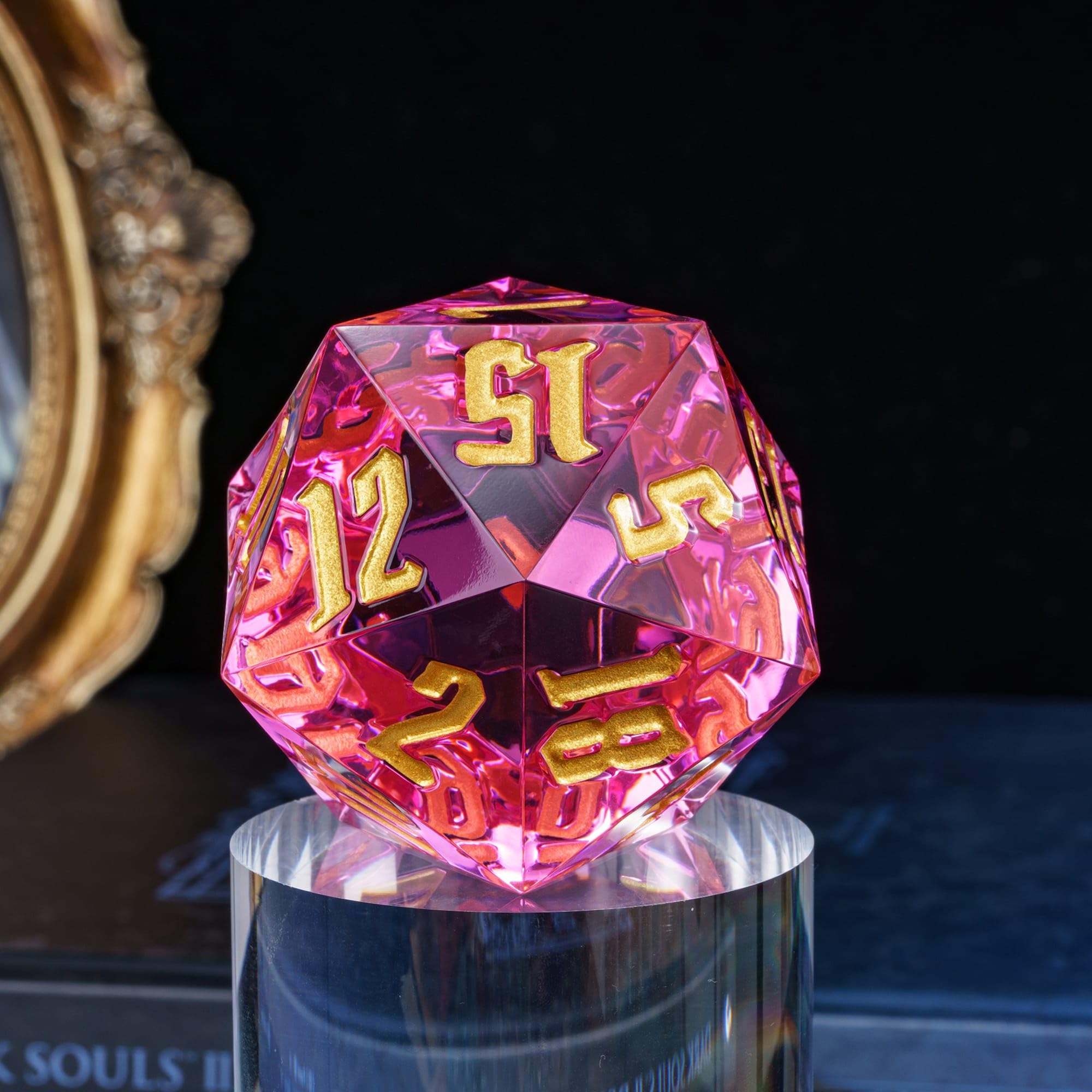 Dados DND de 20 caras de 55 mm, troquel poliédrico gigante D20 D&D