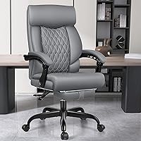Vista 15 de Silla ejecutiva de oficina de respaldo alto - Escritorio ergonómico para computadora con función de balanceo, de cuero para gerencia